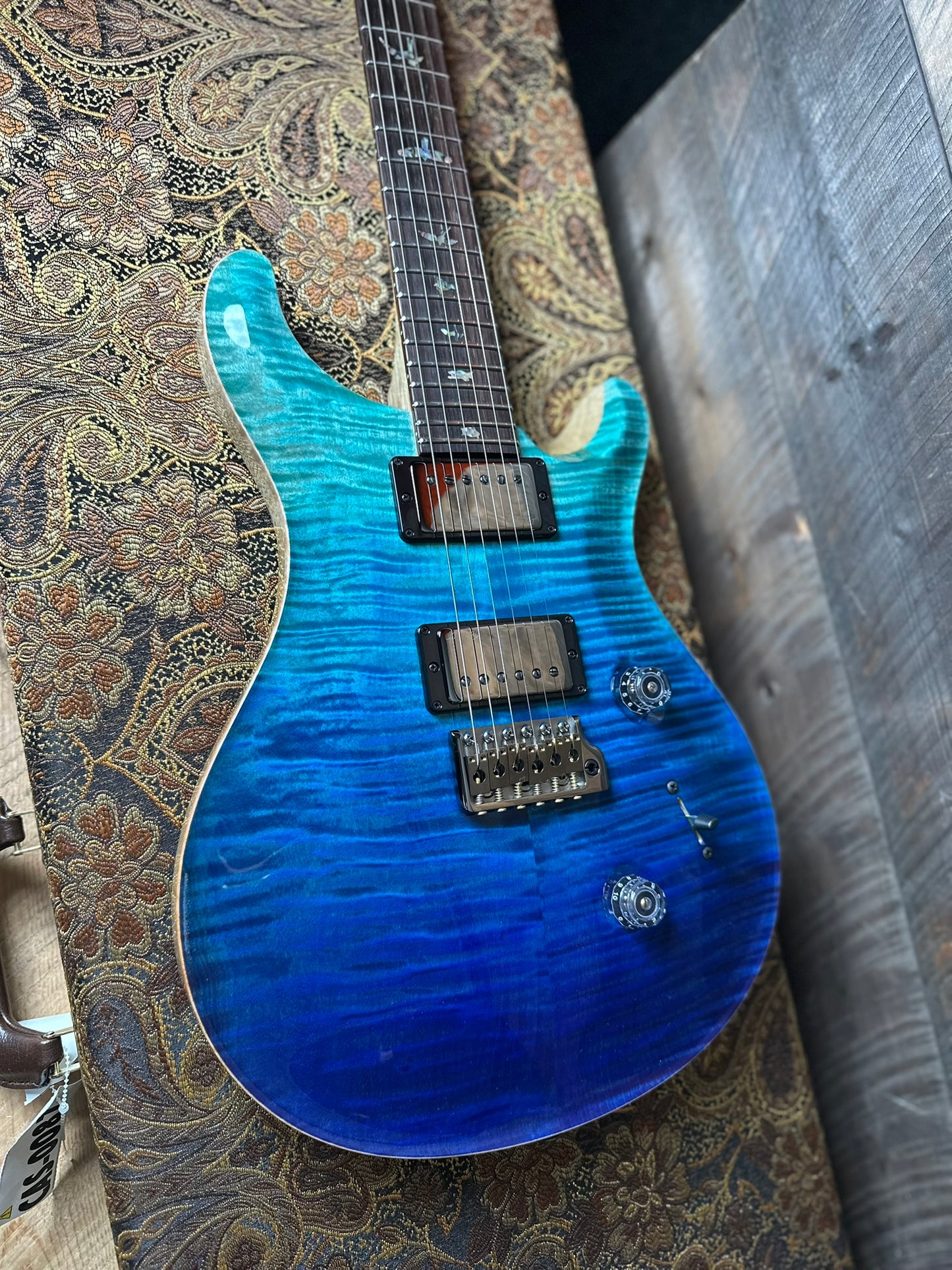 PRS Wood Library Custom 24 Flame Top  Brazilian Rosewood Fretboard!  - Blue Fade 411443