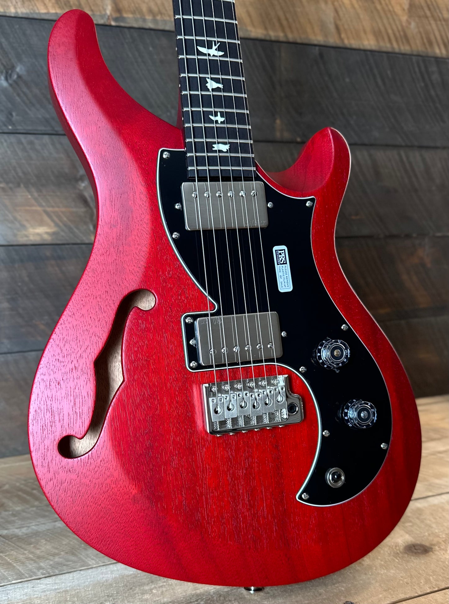 PRS S2 Vela Semi-Hollow HHT Quimper Edition – Vintage Cherry Satin Nitro USA Electric Guitar S2088983