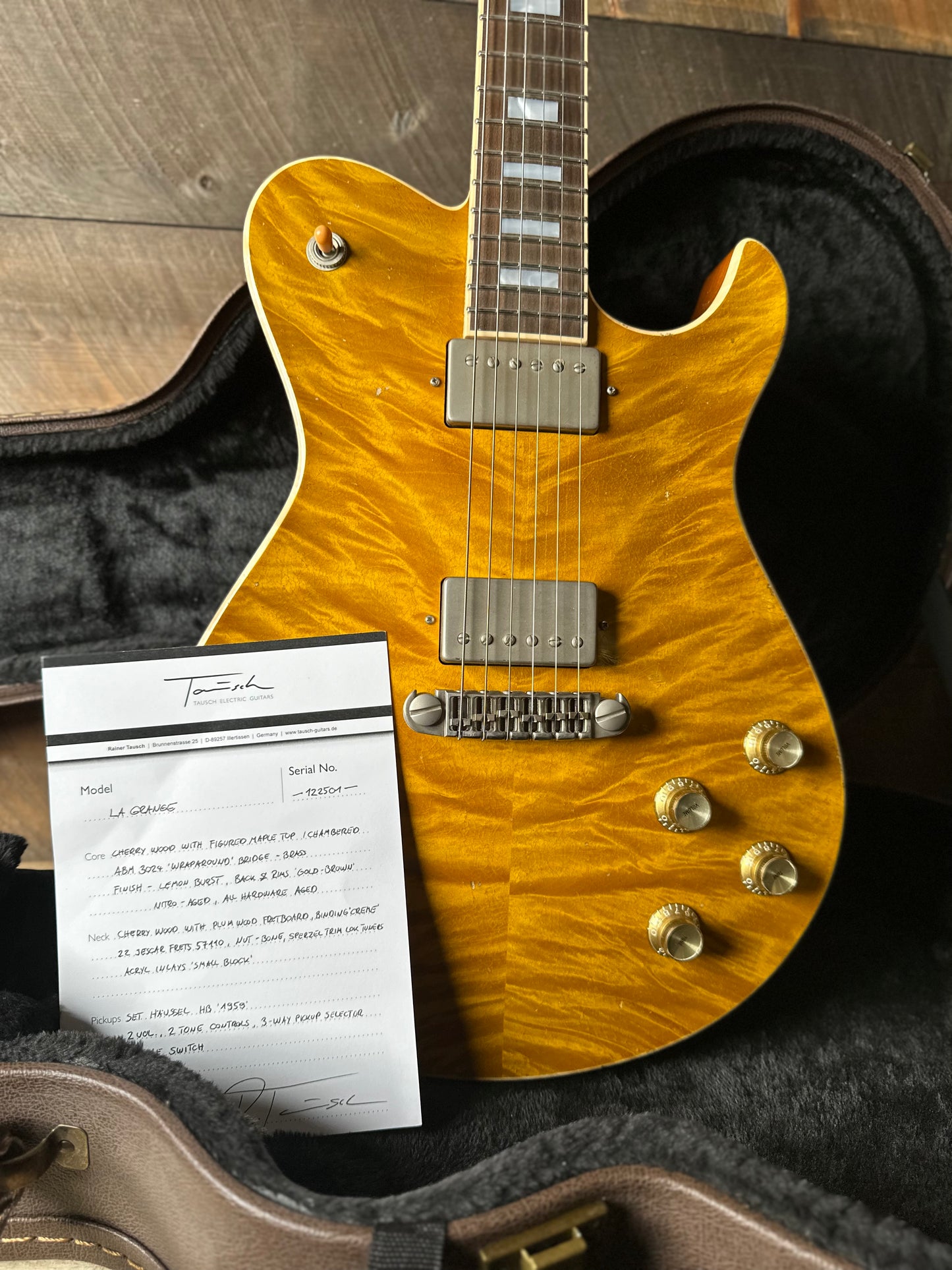 Tausch Guitars 'La Grange' Model - Lemon Burst 122501