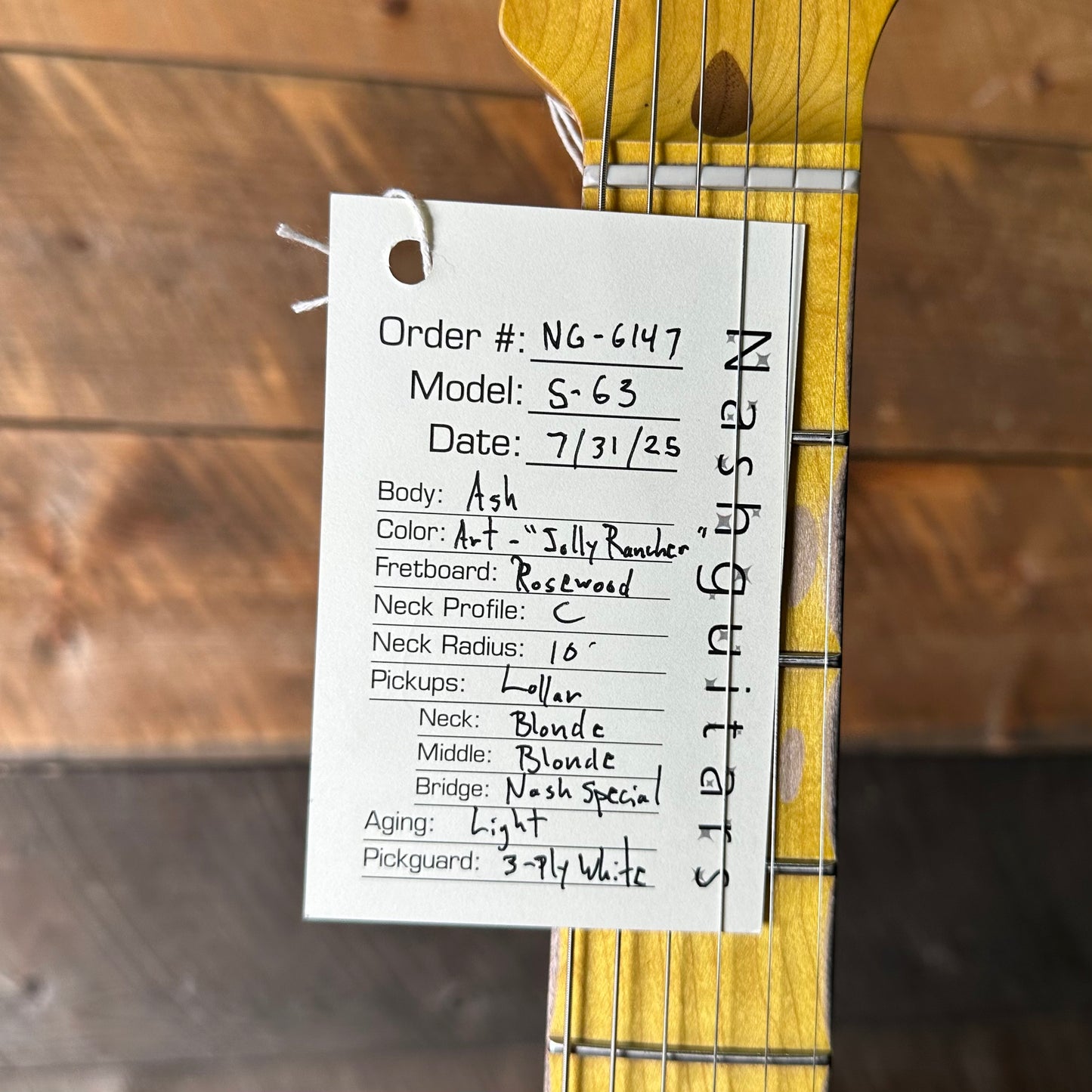 Nash S-63 Ash Body Light Aged - Art Series Jolly Rancher!! NG-6147