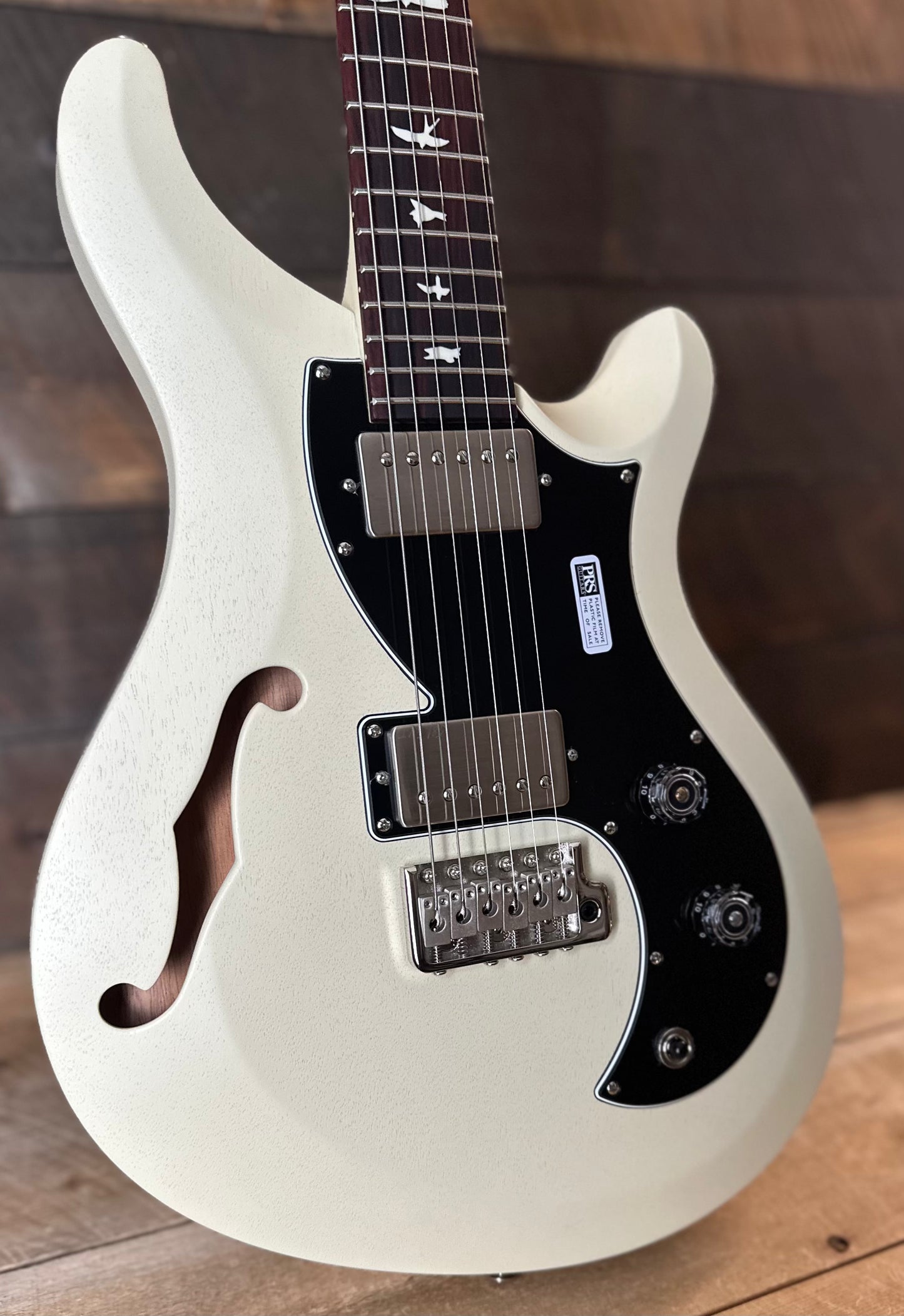 PRS S2 Vela Semi-Hollow HHT Quimper Edition – Antique White Satin Nitro USA Electric Guitar S2088805