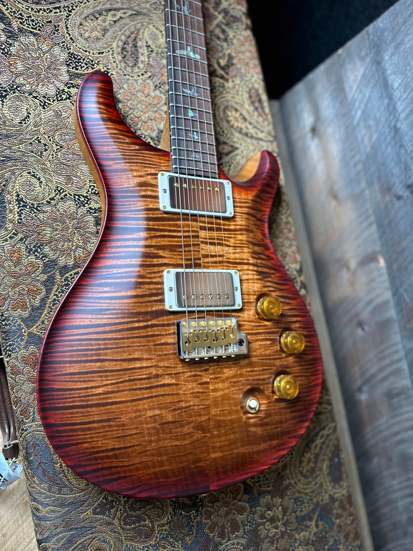 PRS Wood Library DGT David Grissom Signature Wood Library Flame Maple 10 Top, Brazilian Rosewood FB - Custom Color Copperhead Cherry Burst 410961