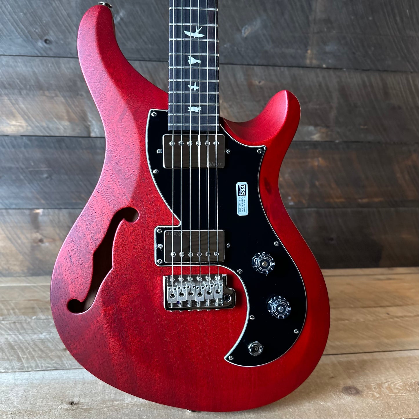 PRS S2 Vela Semi-Hollow HHT Quimper Edition – Vintage Cherry Satin Nitro USA Electric Guitar S2088841