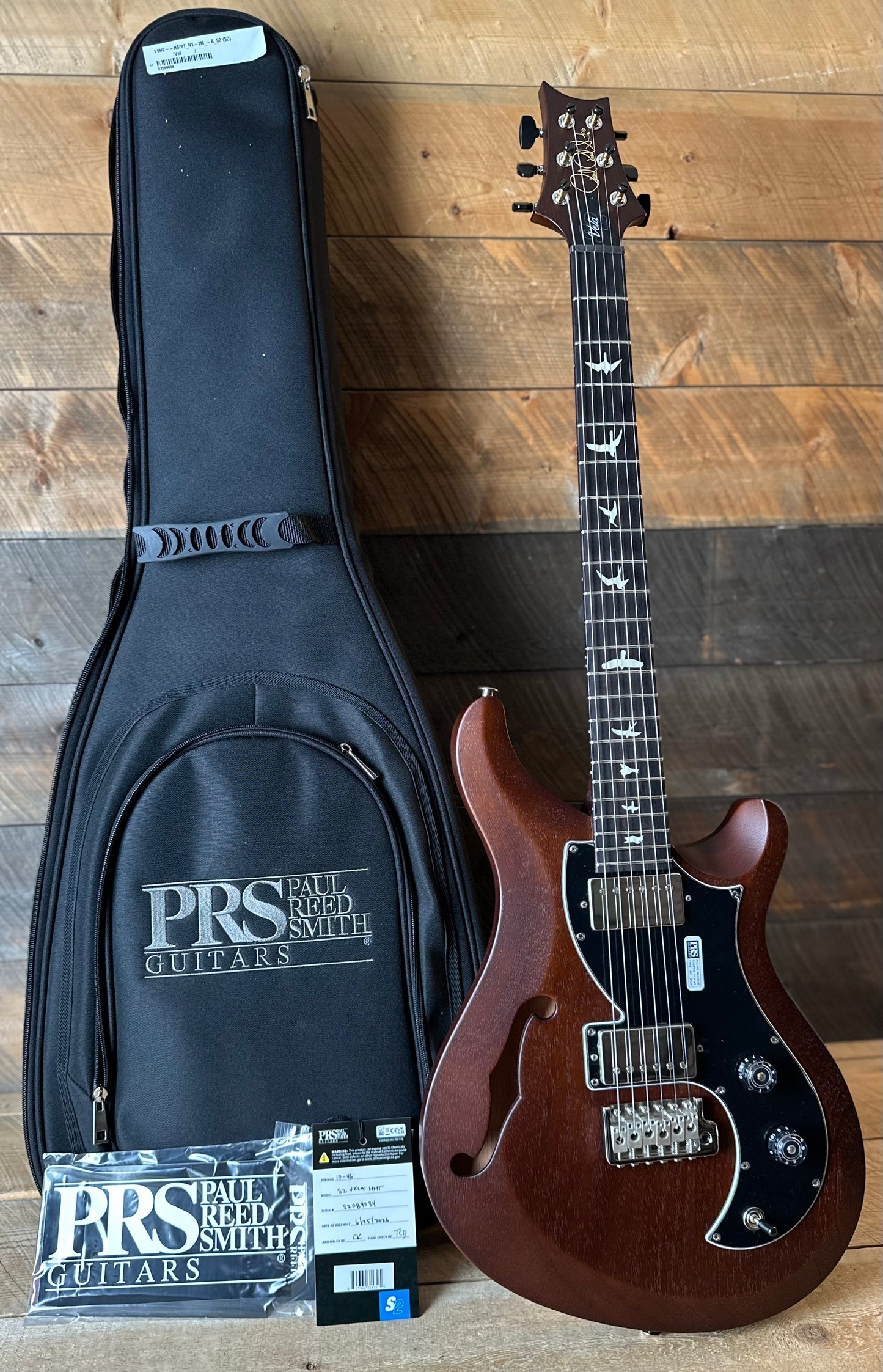 PRS S2 Vela Semi-Hollow HHT Quimper Edition – Walnut Satin Nitro USA Electric Guitar S2089034