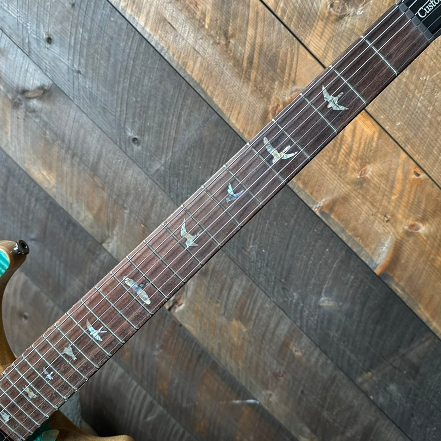 PRS Wood Library Custom 24 Blue Fade 10 Top Brazilian Rosewood Fretboard 58/15lt Korina Back 411447