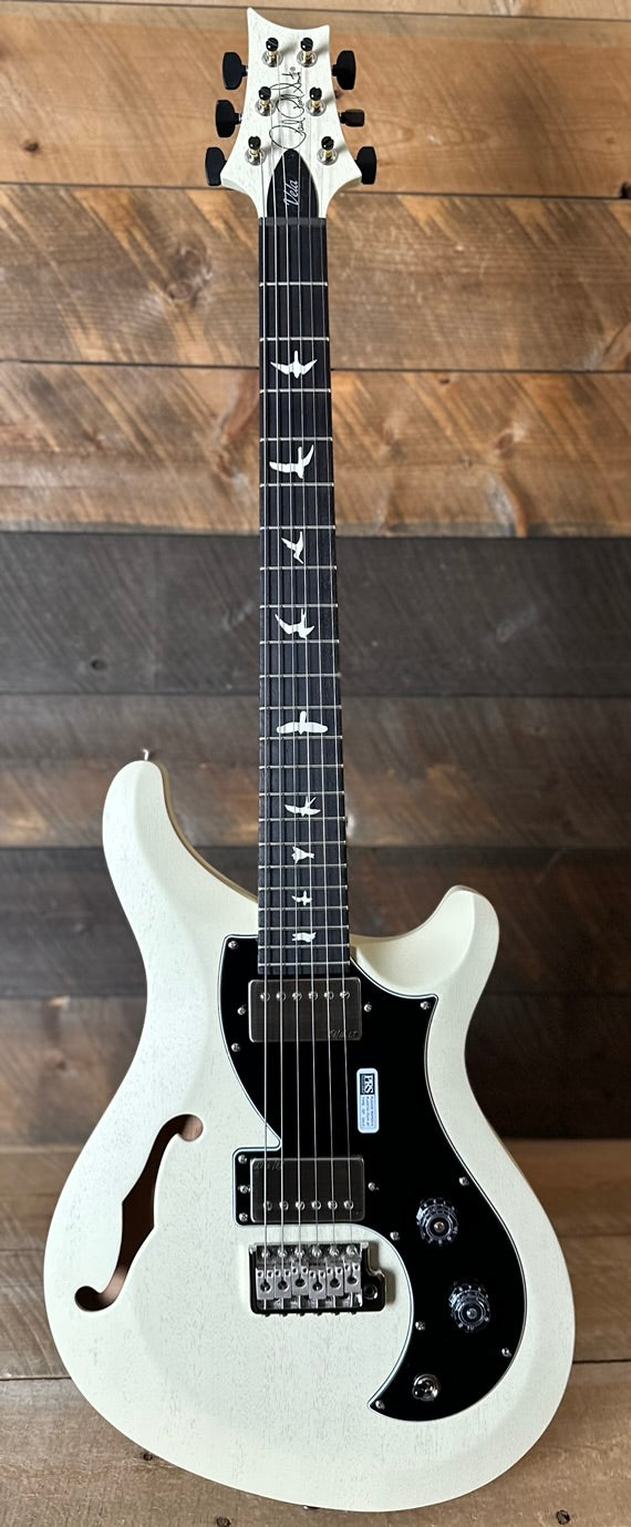 PRS S2 Vela Semi-Hollow HHT Quimper Edition – Antique White Satin Nitro USA Electric Guitar S2088945