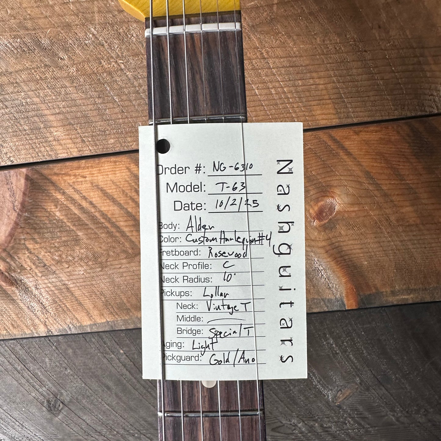 Nash T-63 Alder Body Light Aged - Rare Art Series Harlequin #4 NG-6310