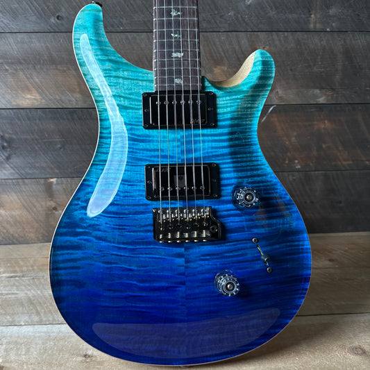PRS Wood Library Custom 24 Flame Top  Brazilian Rosewood Fretboard!  - Blue Fade 411443