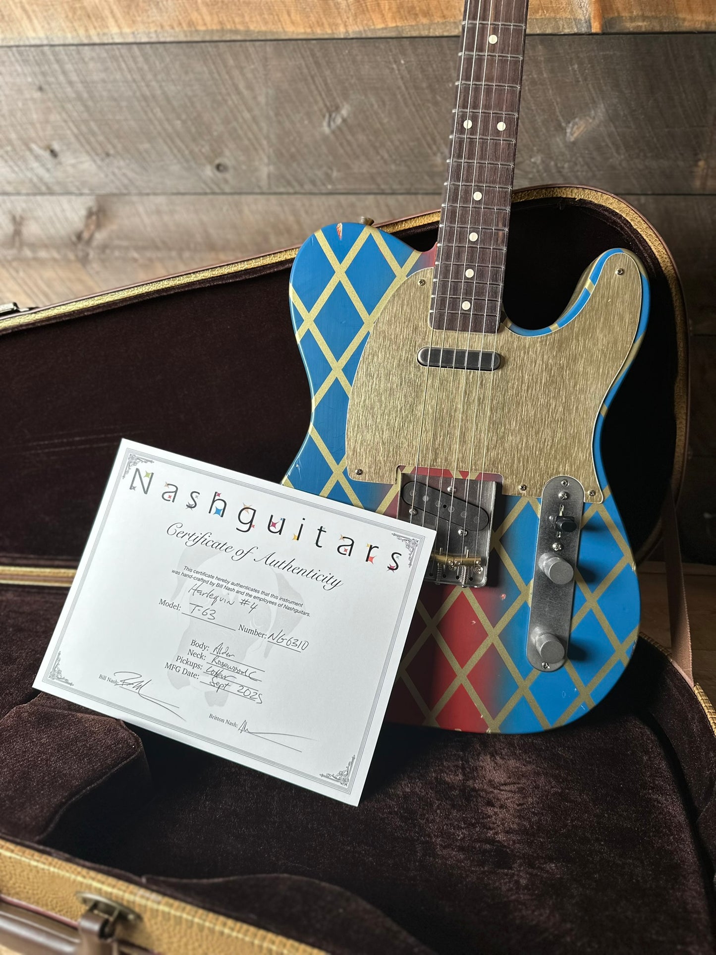 Nash T-63 Alder Body Light Aged - Rare Art Series Harlequin #4 NG-6310