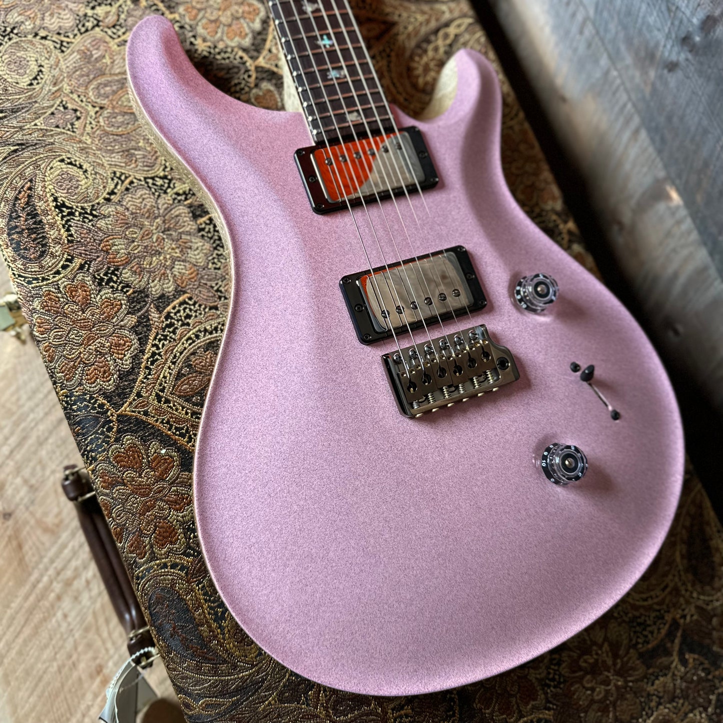 PRS Wood Library Custom 24 Flame Top  Brazilian Rosewood Fretboard!  - Custom Color Grandma Hannon Pink Sparkle Top!! 410304