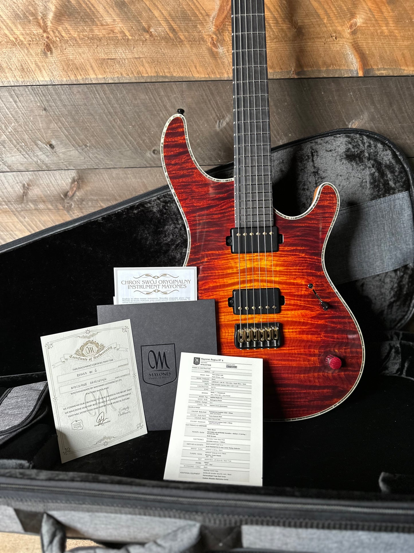 Used Mayones Regius BT 6 Quilted 4A Top - Dark Lava Burst!