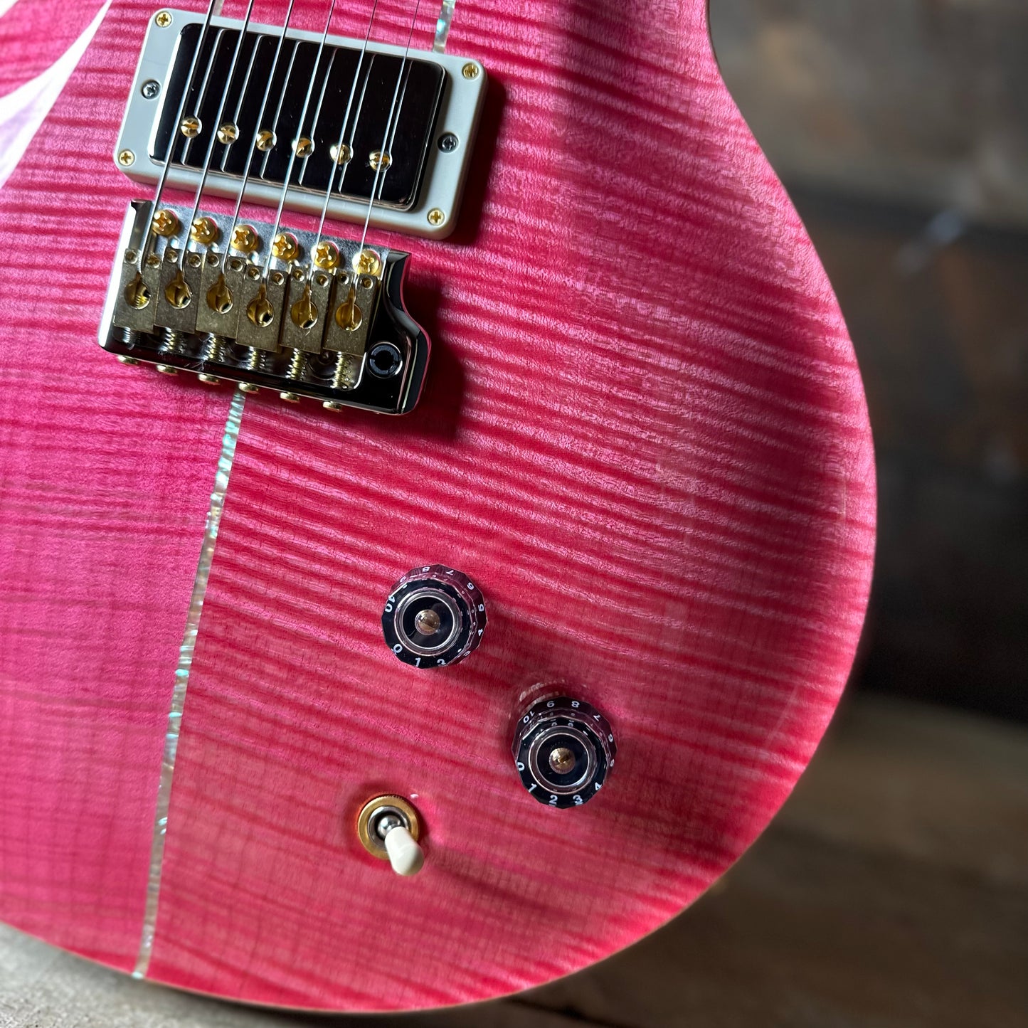 PRS Wood Library Santana Retro 10 Top, Korina Back & Neck, Ziricote FB!! - Bonnie Pink W/Blue Back! 418668