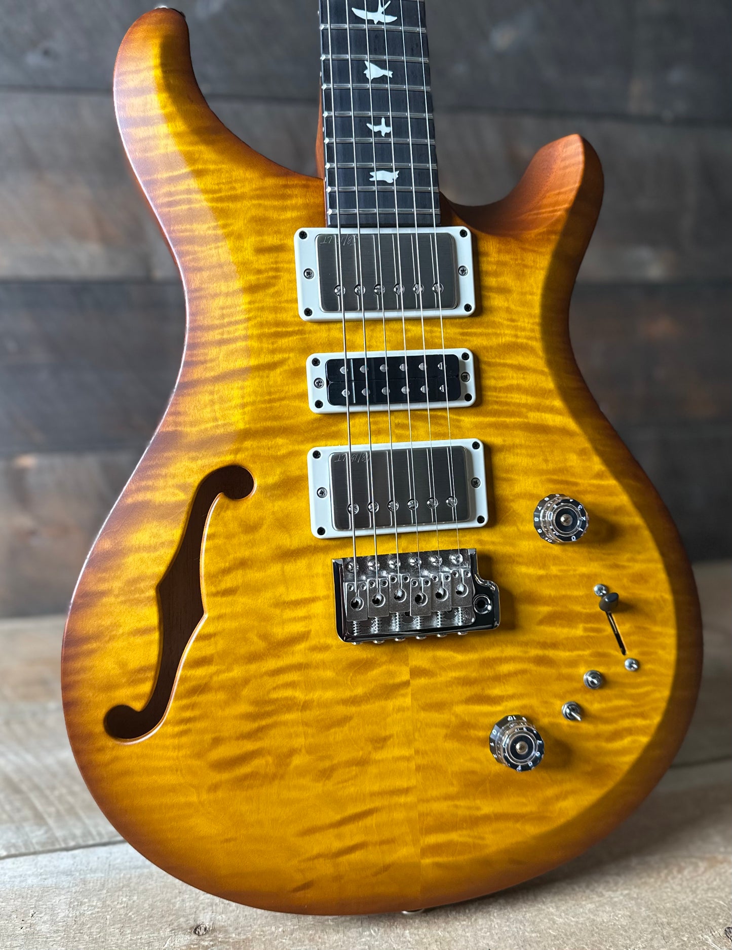 PRS S2 Wood Library Special Semi-Hollow Quilted Top - Satin Honey Gold Burst S2085513
