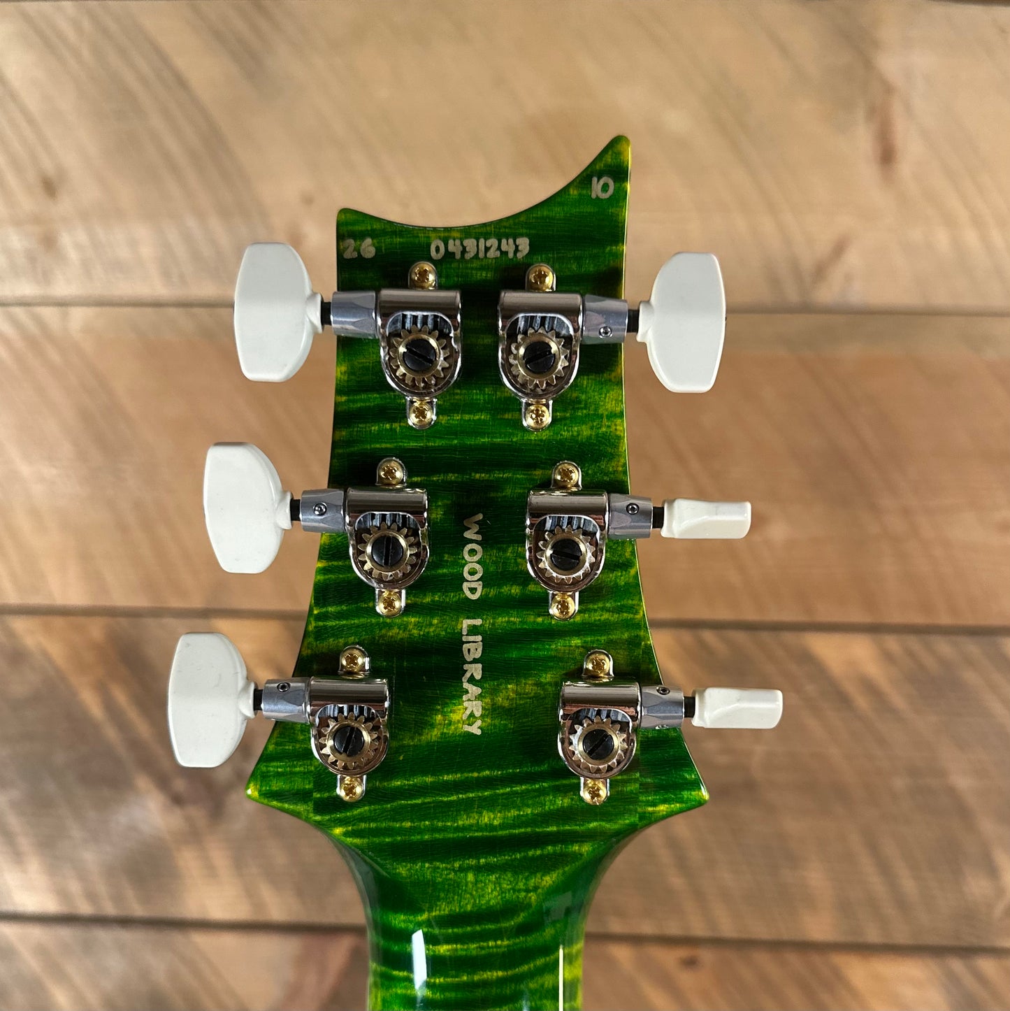PRS Wood Library McCarty Tremolo w/ Dual Mini Toggles Flame Maple 10-top Ziricote FB - Emerald (Natural Back) 431243