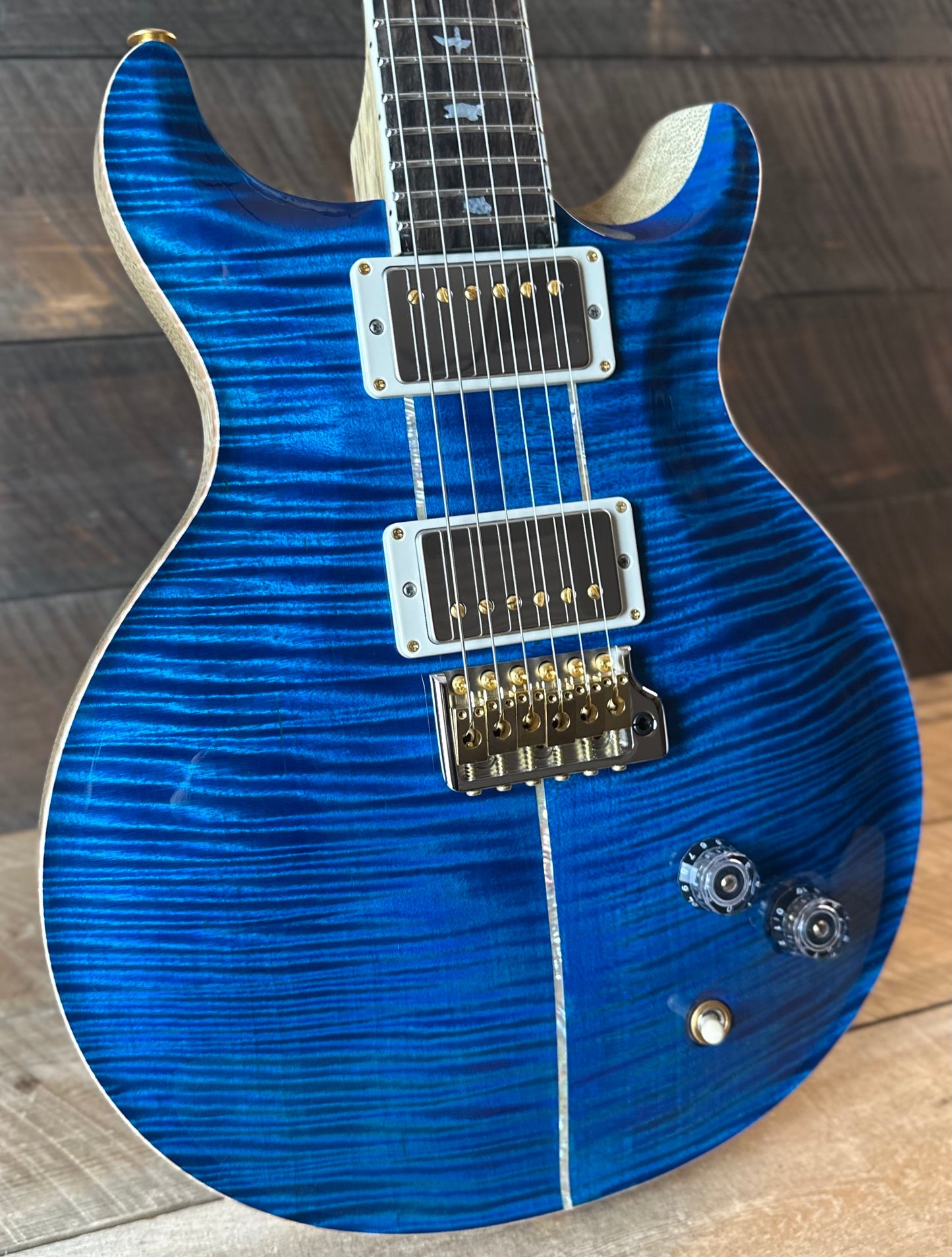 PRS Wood Library Santana Retro Korina Back & Neck, Ziricote FB - Aquamarine 430120