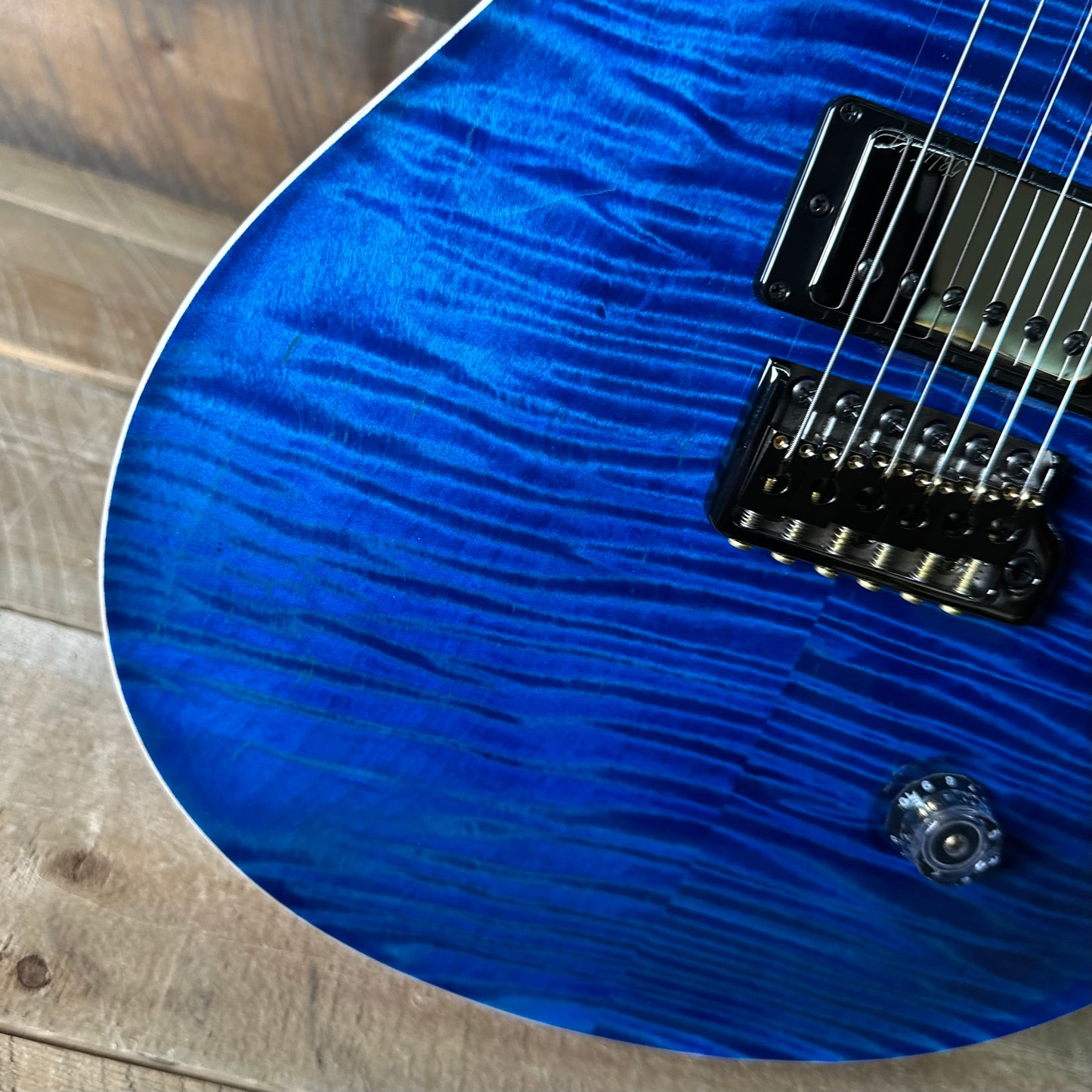 PRS Wood Library Custom 24 Flame Top  Brazilian Rosewood Fretboard!  - Aquamarine 411446