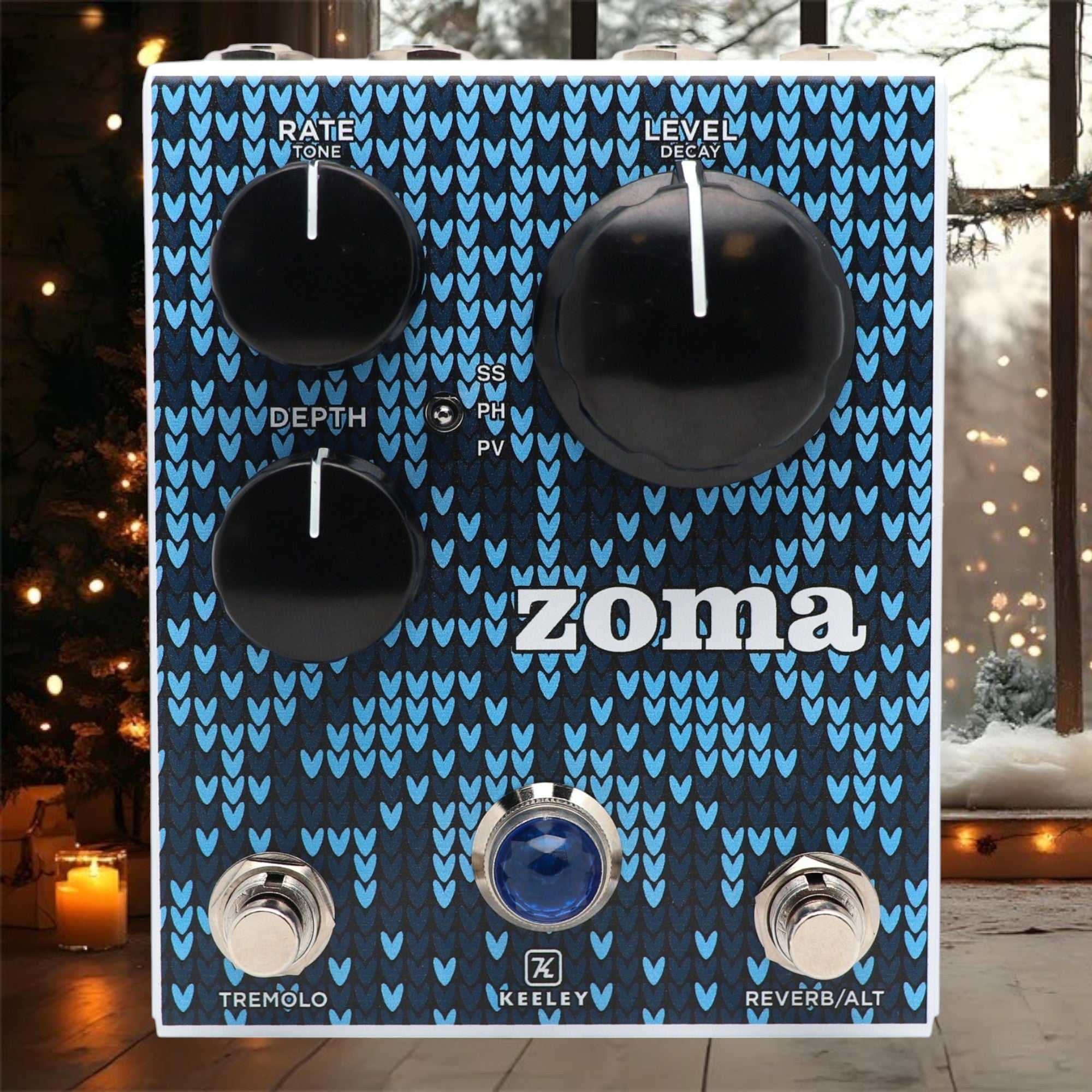 Keeley ZOMA Stereo Reverb and Tremolo Pedal IN AN UGLY XMAS SWEATER ...