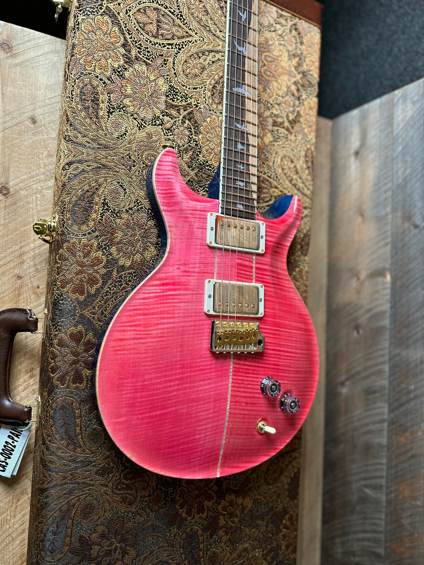 PRS Wood Library Santana Retro 10 Top, Korina Back & Neck, Ziricote FB!! - Bonnie Pink W/Blue Back! 418668
