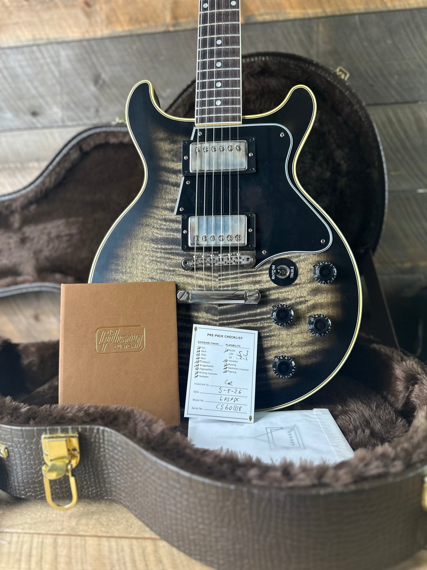 Gibson Custom Les Paul Special Double Cut Figured, VOS - Cobra Burst 601118