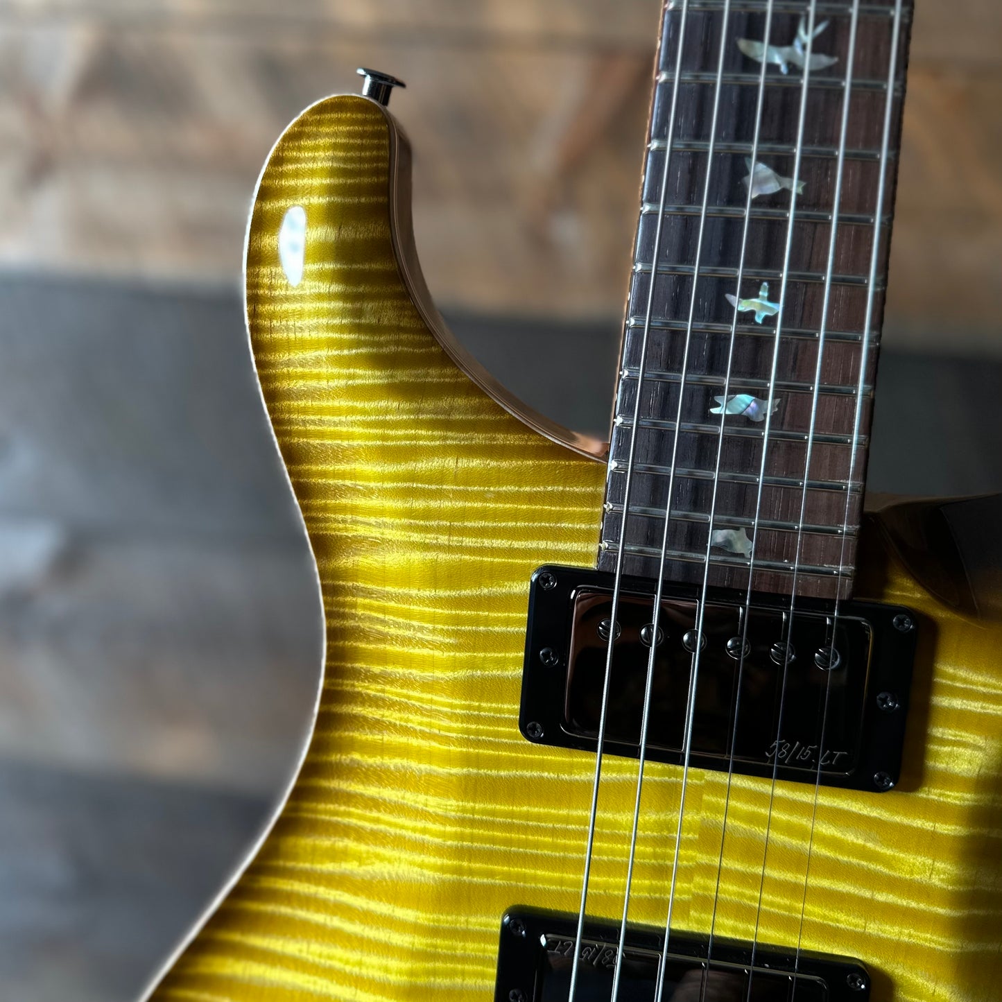 PRS Wood Library Custom 24 Flame Top  Brazilian Rosewood Fretboard!  - Livingston Lemondrop 410301