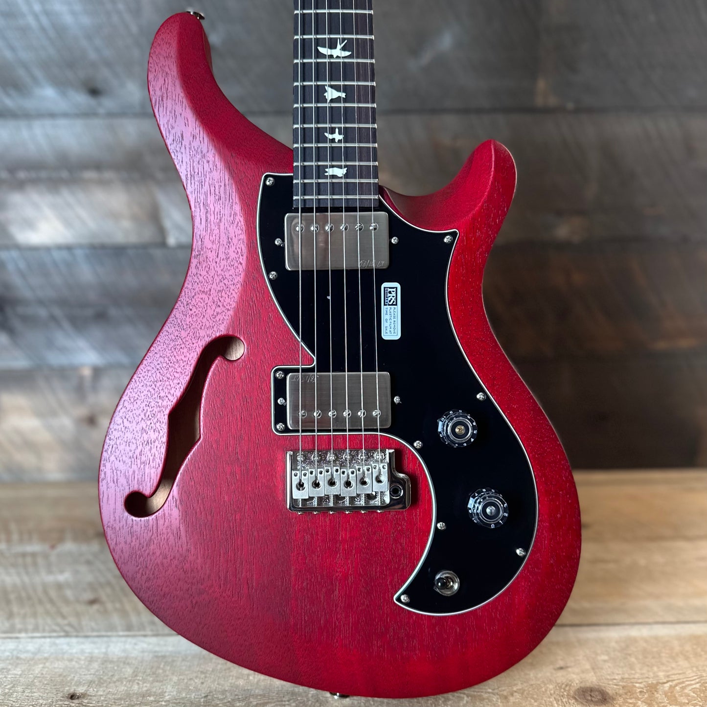 PRS S2 Vela Semi-Hollow HHT Quimper Edition – Vintage Cherry Satin Nitro USA Electric Guitar S2088910