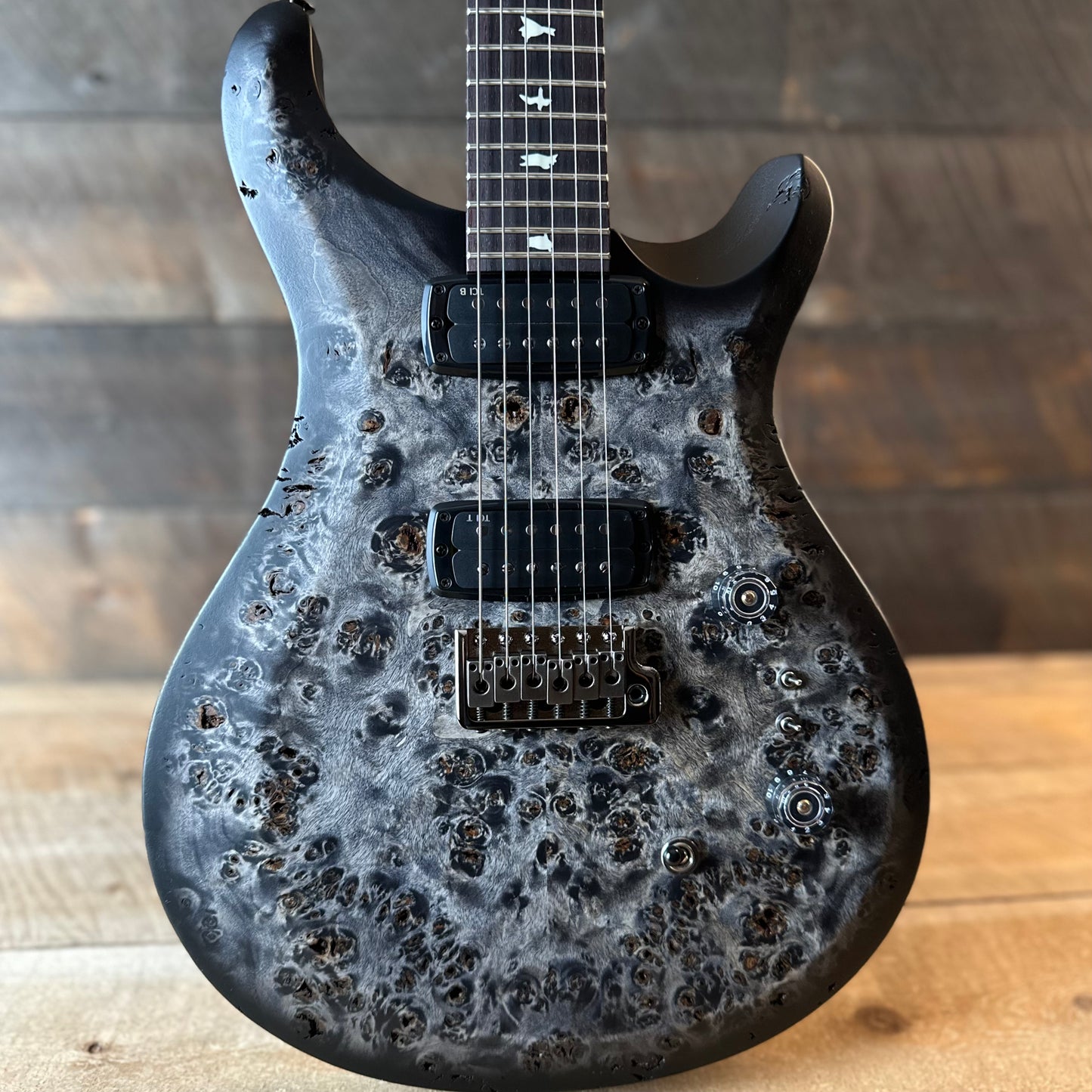 PRS Limited Wood Library Select S2 Custom 24-08 Poplar Burl Top - Charcoal Burst S2088895
