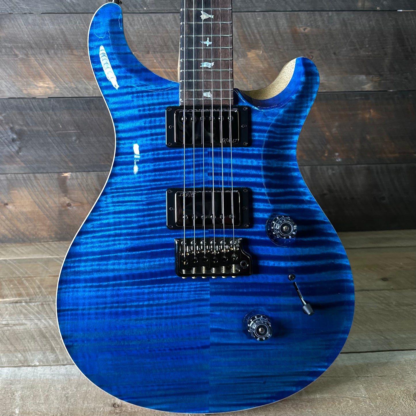 PRS Wood Library Custom 24 Flame Top  Brazilian Rosewood Fretboard!  - Aquamarine 411452