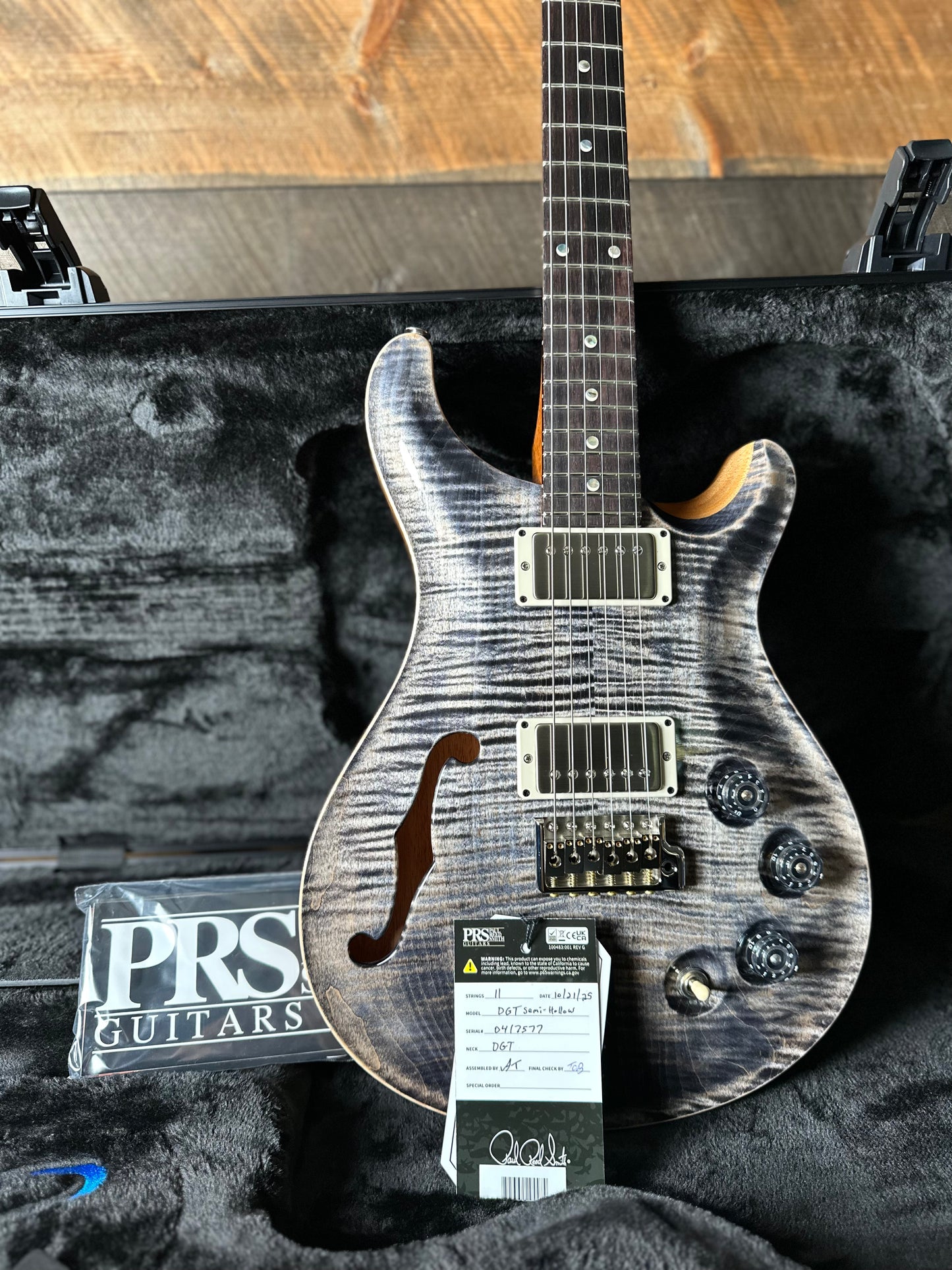 PRS DGT Semi-Hollow - Charcoal 417577