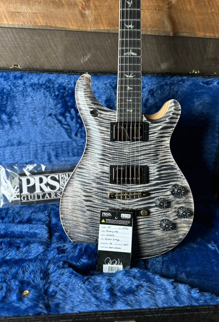 PRS Wood Library McCarty 594 Flamed Maple 10 Top, Swamp Ash Back, Stained Flamed Maple Neck, Bound Ebony FB - Satin Charcoal 418878