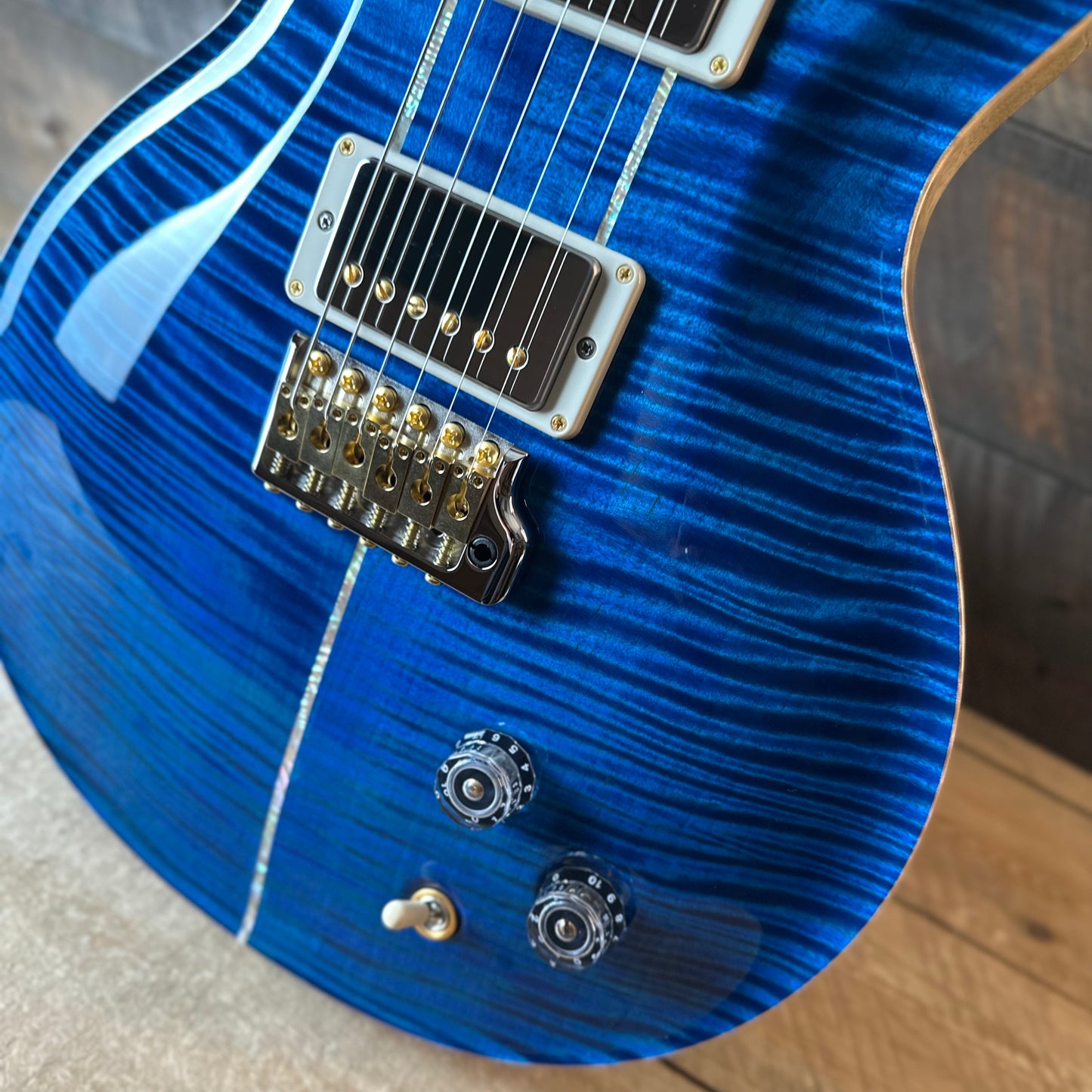 PRS Wood Library Santana Retro Korina Back & Neck, Ziricote FB - Aquamarine 430120