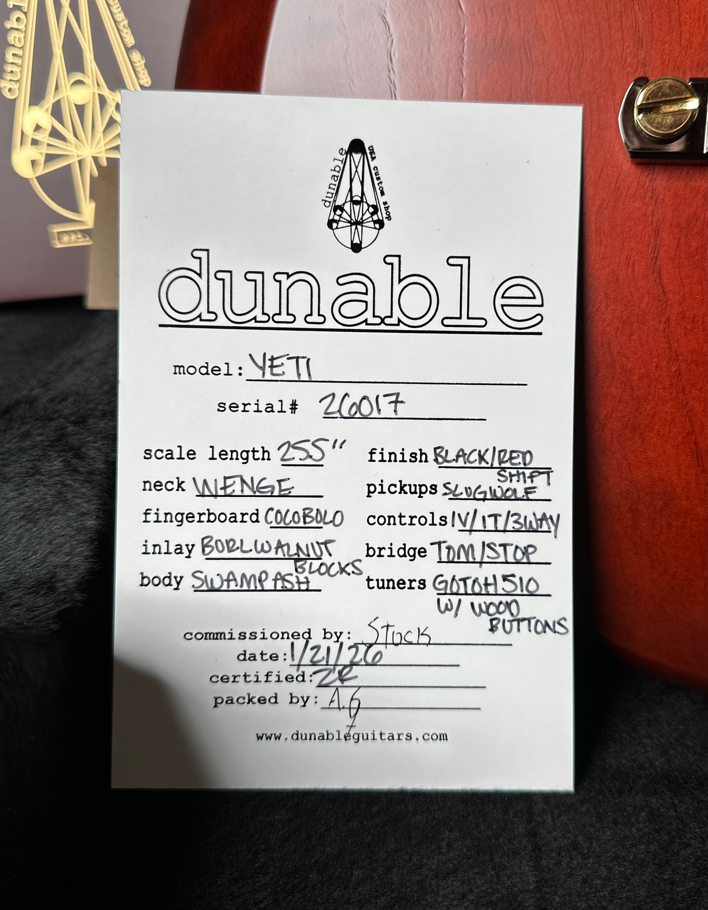 Dunable USA Custom Shop Yeti - Black/Red Shift 26017