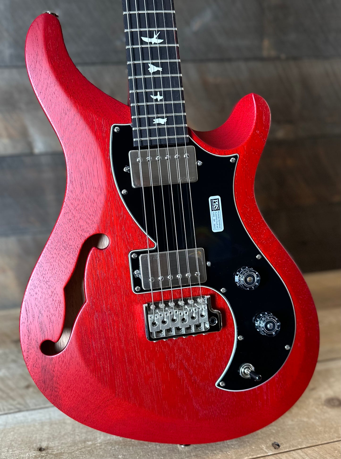PRS S2 Vela Semi-Hollow HHT Quimper Edition – Vintage Cherry Satin Nitro USA Electric Guitar S2088986