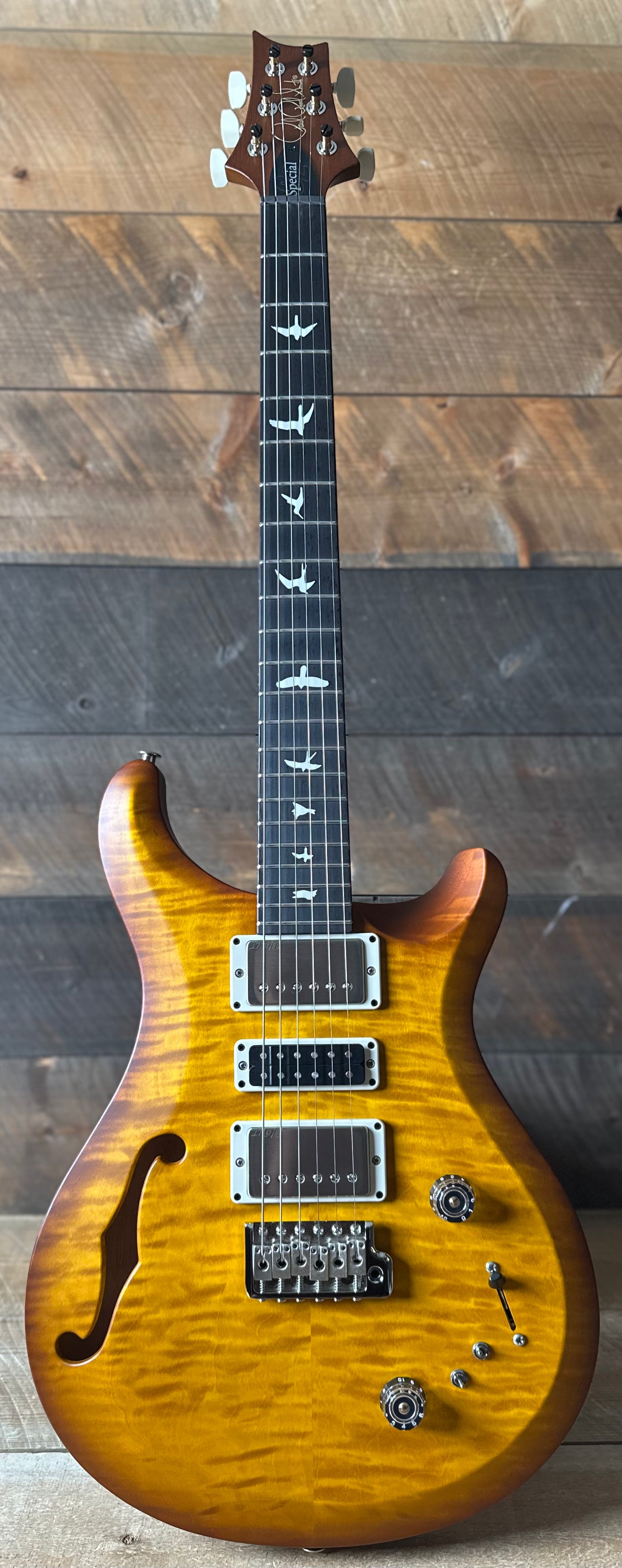 PRS S2 Wood Library Special Semi-Hollow Quilted Top - Satin Honey Gold Burst S2085513