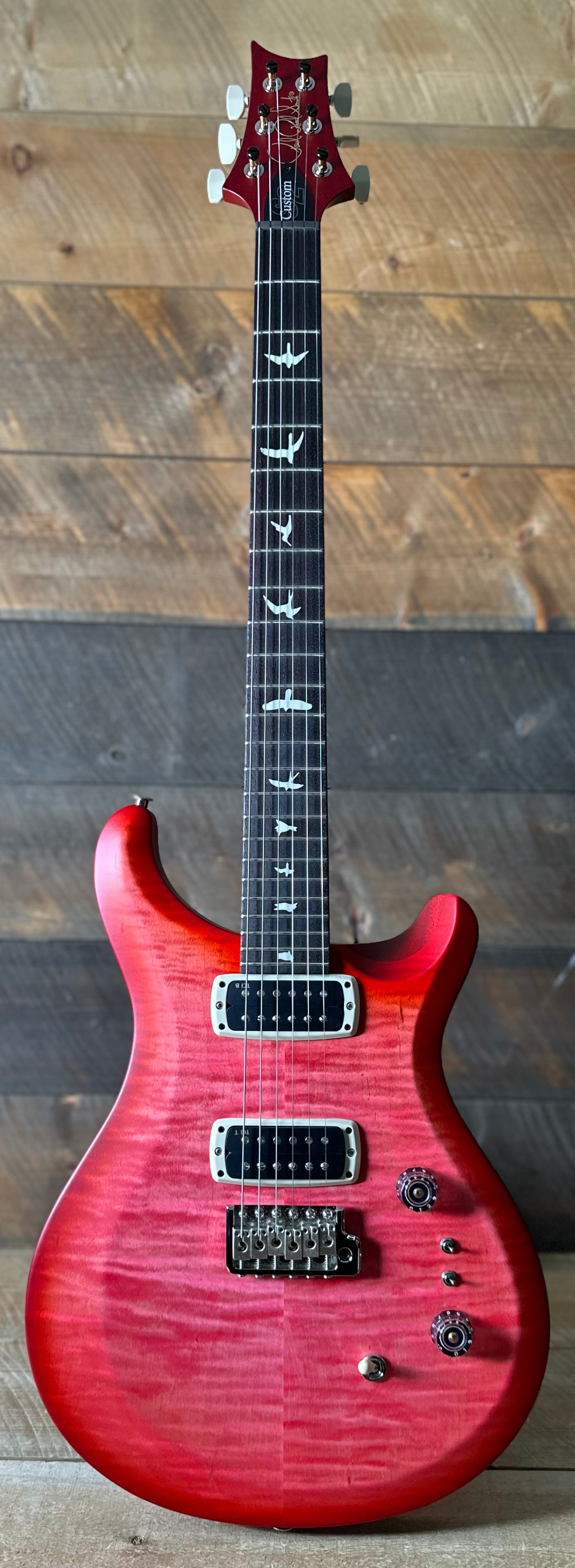 PRS S2 Wood Library Custom 24-08 QS Exclusive Satin Run! - Bonnie Pink Cherry Burst S2085529