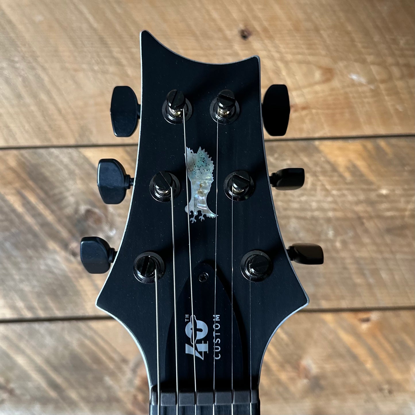 PRS Custom 24 Mango Top, Gaboon Ebony FB Satin Custom Color - Faded Grey Whale Blue W/White Back 408058