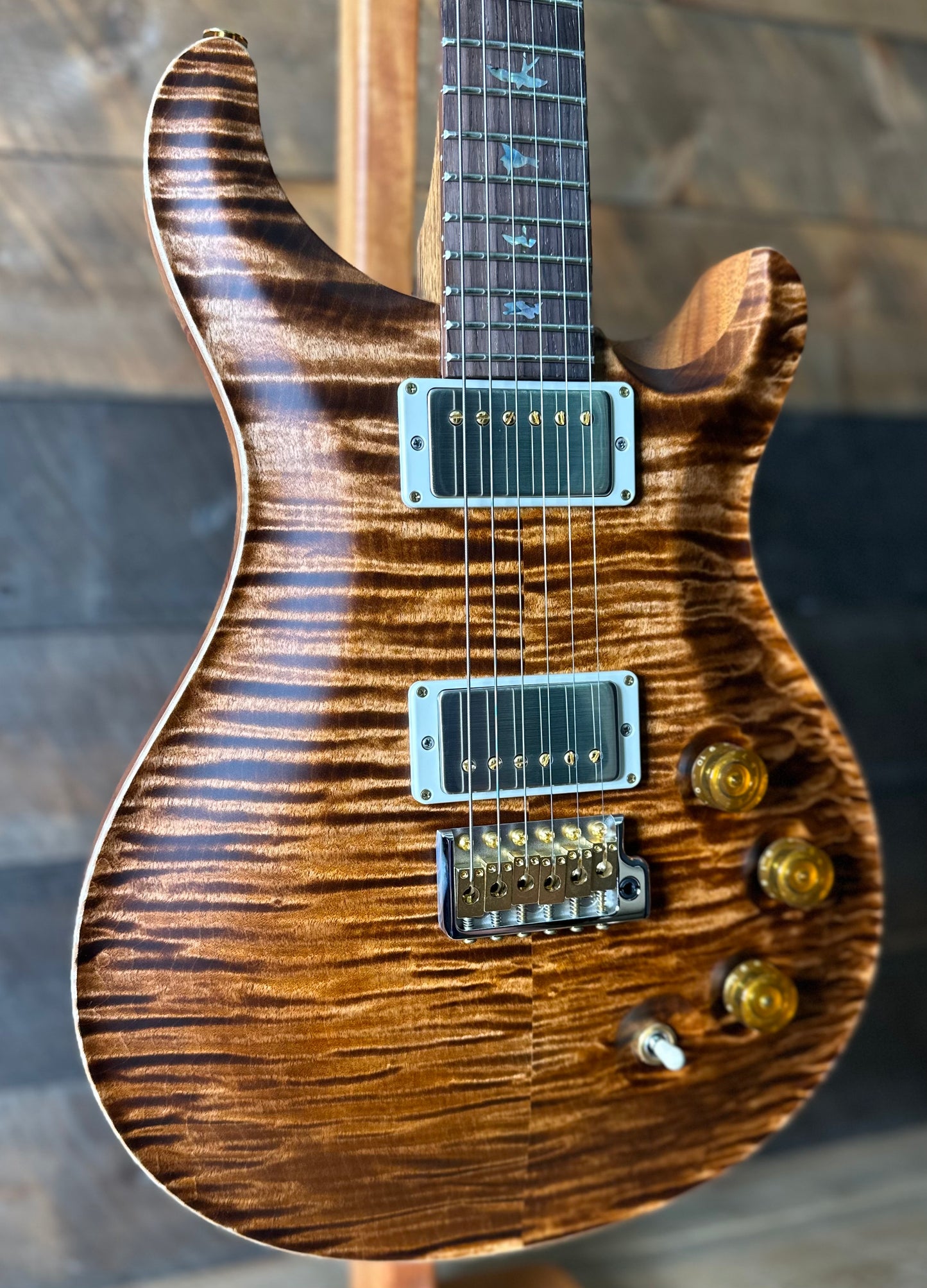 PRS DGT David Grissom Signature Wood Library Flame Maple 10 Top, Brazilian Rosewood FB - Copperhead 410963