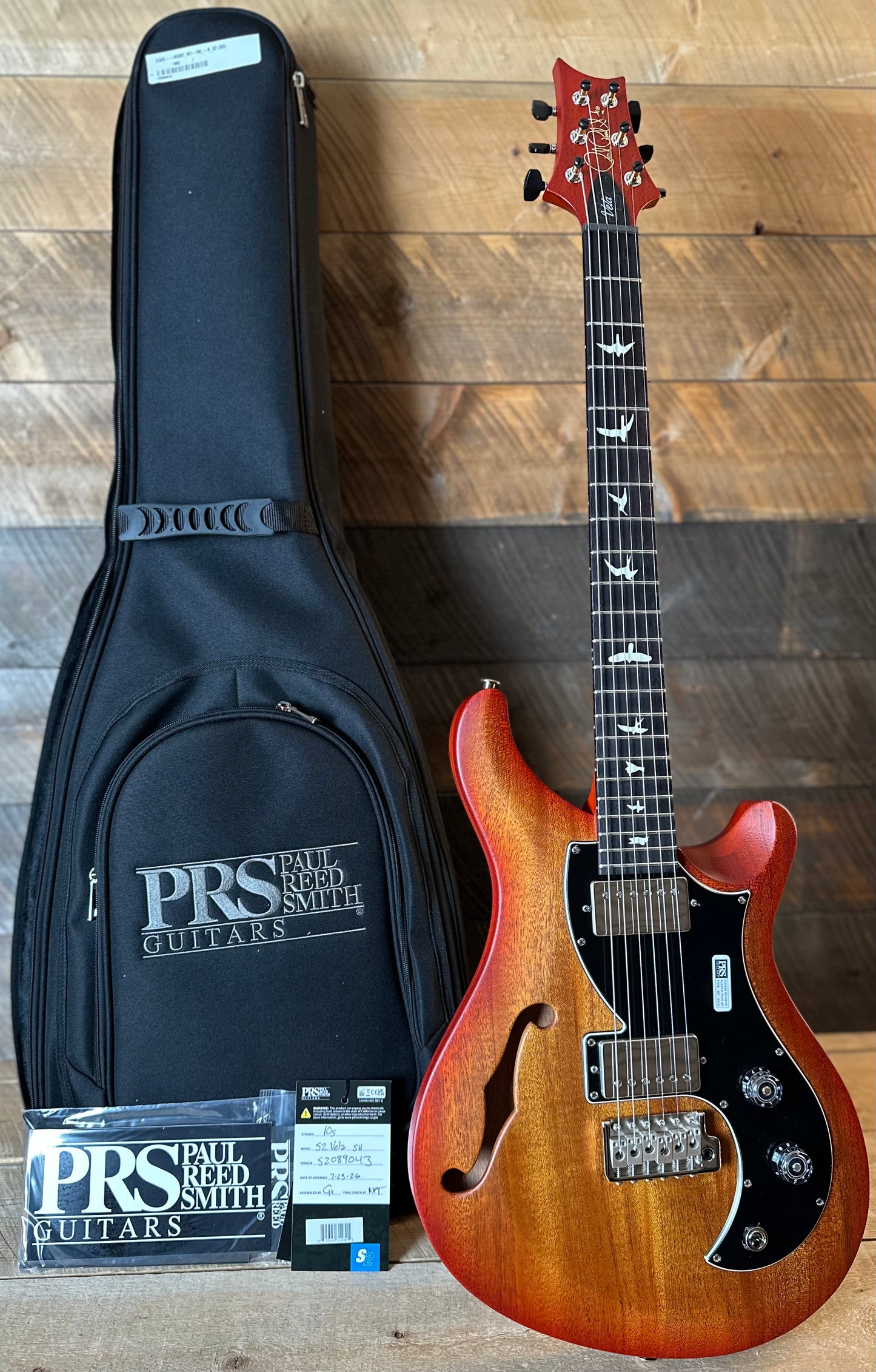 PRS S2 Vela Semi-Hollow HHT Quimper Edition – McCarty Sunburst Satin Nitro USA Electric Guitar S2089043