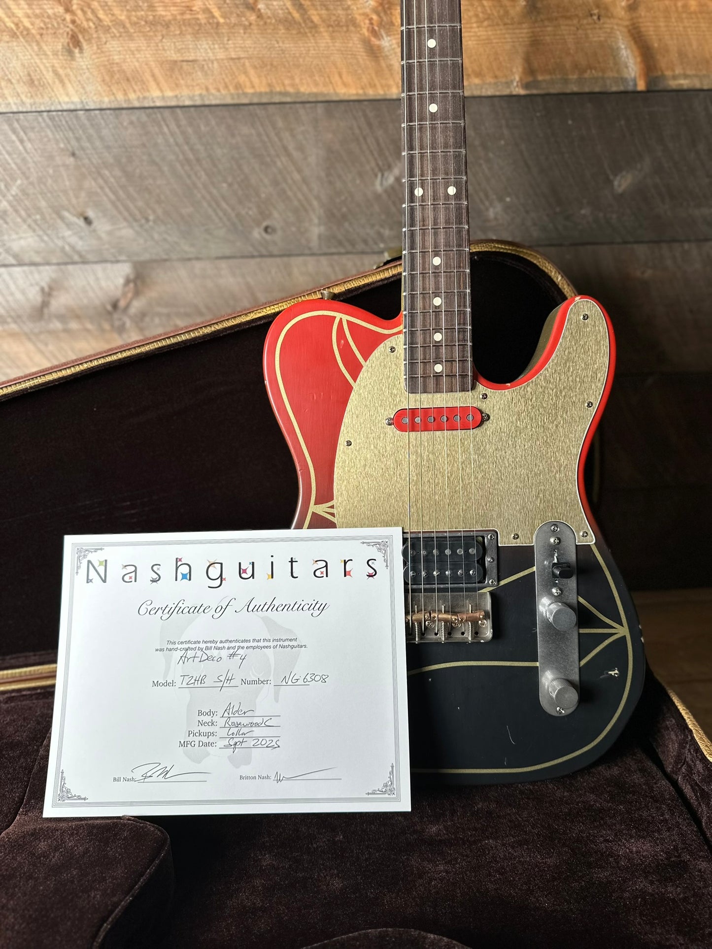 Nash T-63 Alder Body Light Aged - Rare Art Series Deco Finish #4 NG-6308