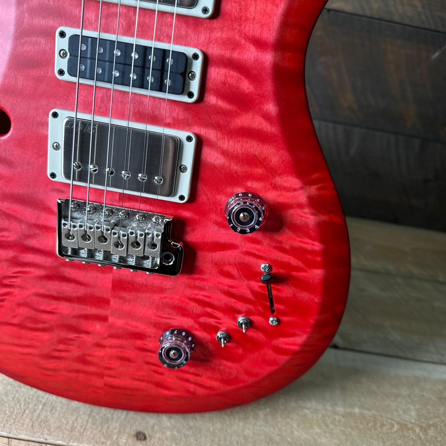 PRS S2 Wood Library Special Semi-Hollow Quilted Top - Bonnie Pink Cherry Burst S2086405