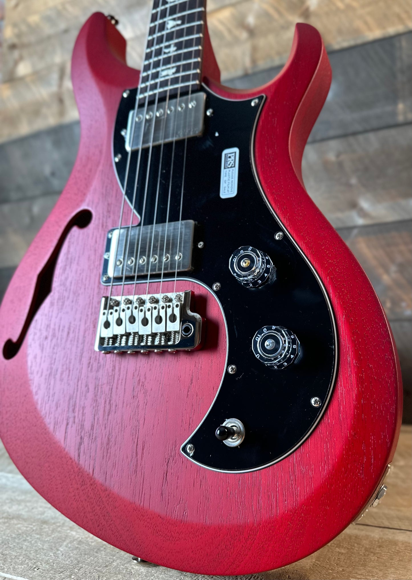 PRS S2 Vela Semi-Hollow HHT Quimper Edition – Vintage Cherry Satin Nitro USA Electric Guitar S2088908