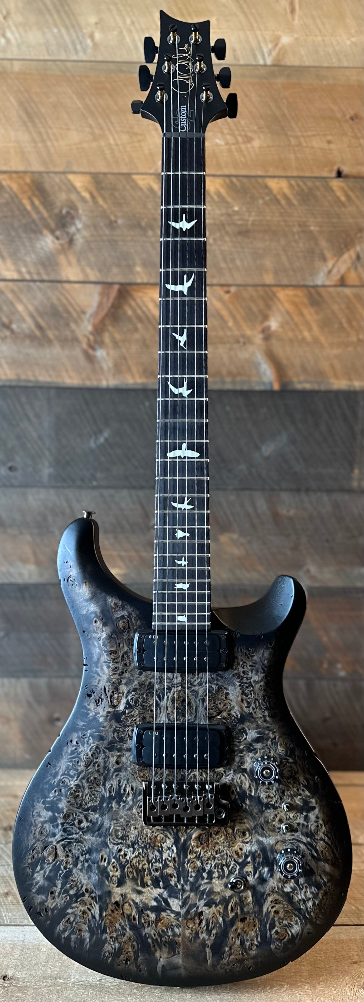 PRS Limited Wood Library Select S2 Custom 24-08 Poplar Burl Top - Charcoal Burst S2088766