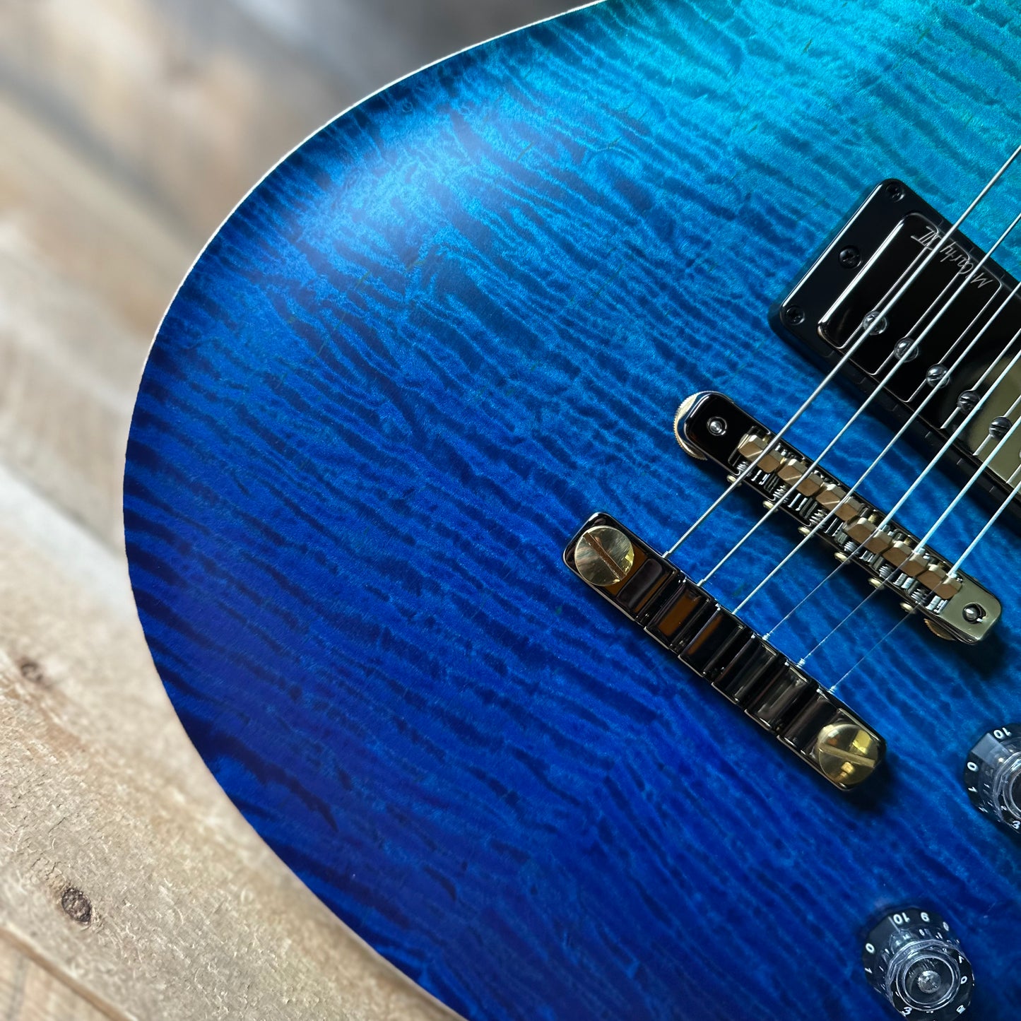PRS Wood Library McCarty 594 Flamed Maple 10 Top, Swamp Ash Back, Flamed Maple Neck, Bound Ebony FB - Satin Blue Fade 418876