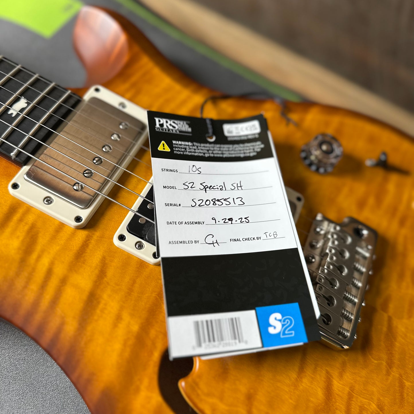 PRS S2 Wood Library Special Semi-Hollow Quilted Top - Satin Honey Gold Burst S2085513
