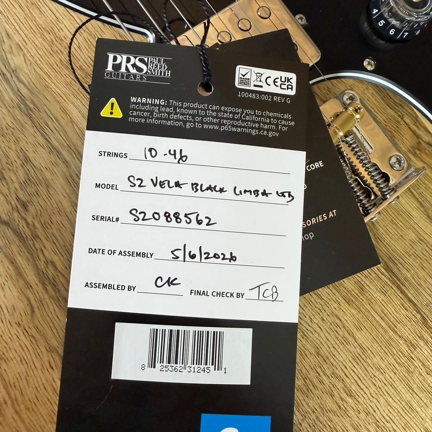 PRS S2 Vela Limited Edition Black Limba Satin Natural S2088562