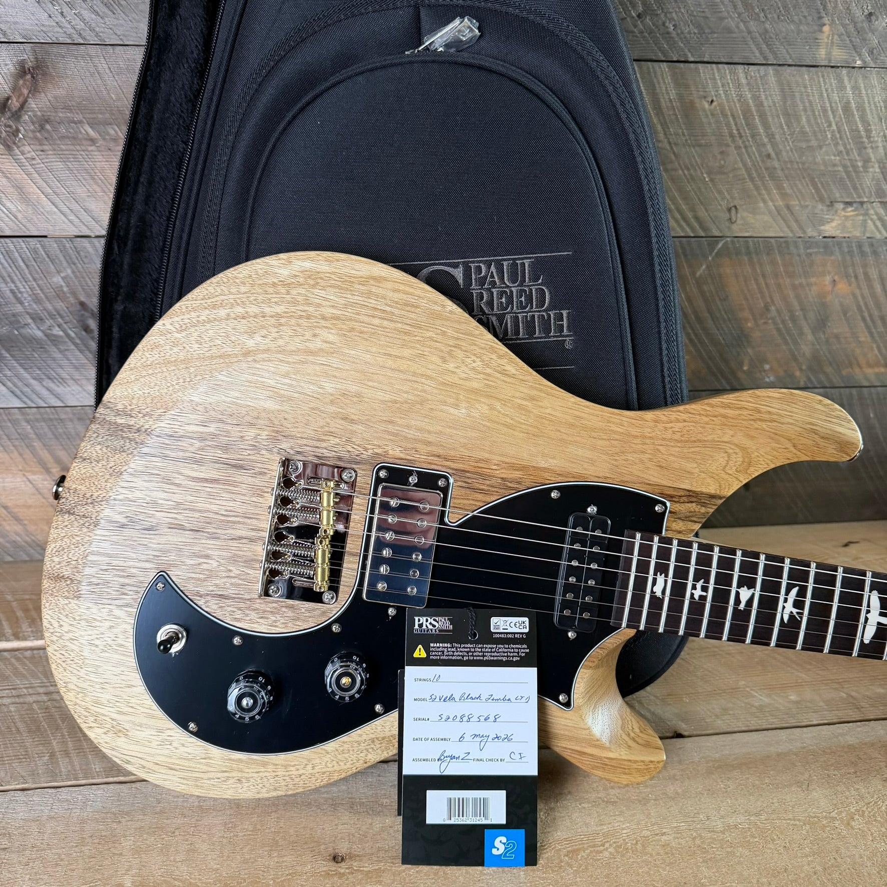 PRS S2 Vela Limited Edition Black Limba Satin Natural S2088568