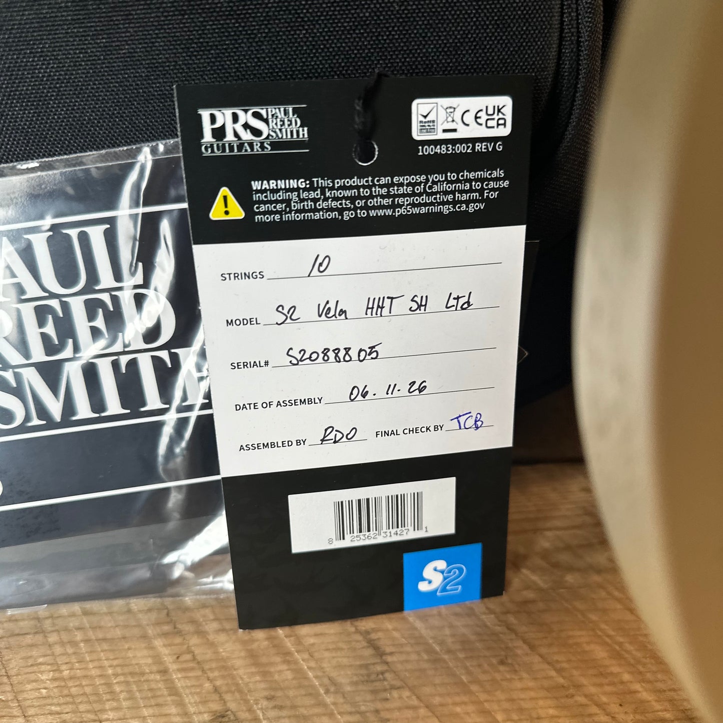 PRS S2 Vela Semi-Hollow HHT Quimper Edition – Antique White Satin Nitro USA Electric Guitar S2088805