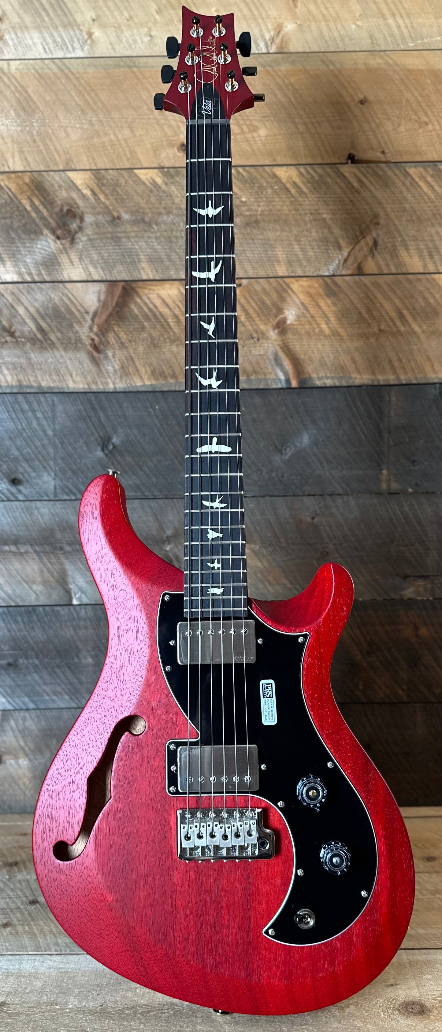 PRS S2 Vela Semi-Hollow HHT Quimper Edition – Vintage Cherry Satin Nitro USA Electric Guitar S2088983