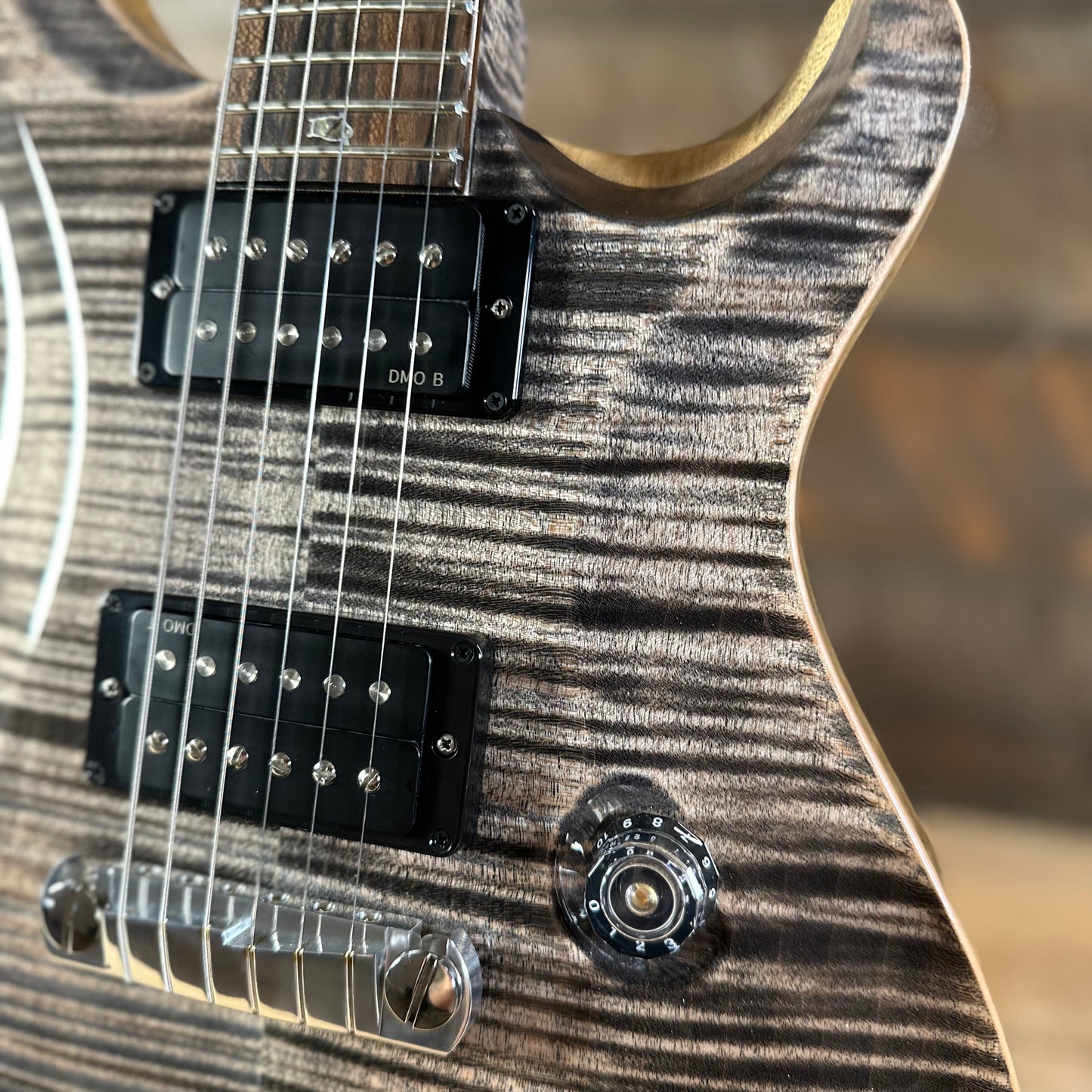 PRS Wood Library Custom 24 Stoptail Limited Edition - Charcoal (Natural Back) 430172