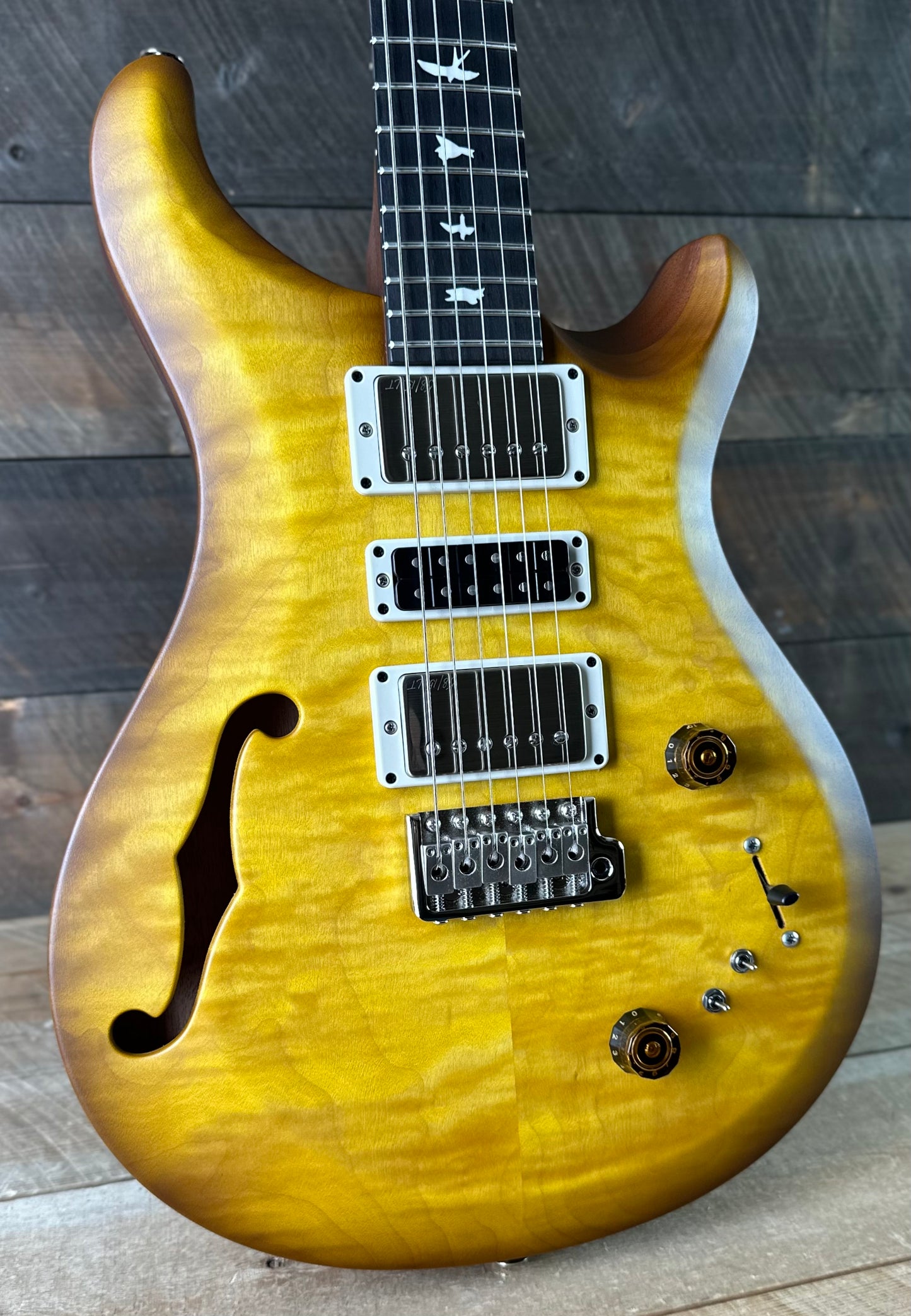 PRS S2 Wood Library Special Semi-Hollow Quilted Top Satin Livingston Lemondrop S2088419