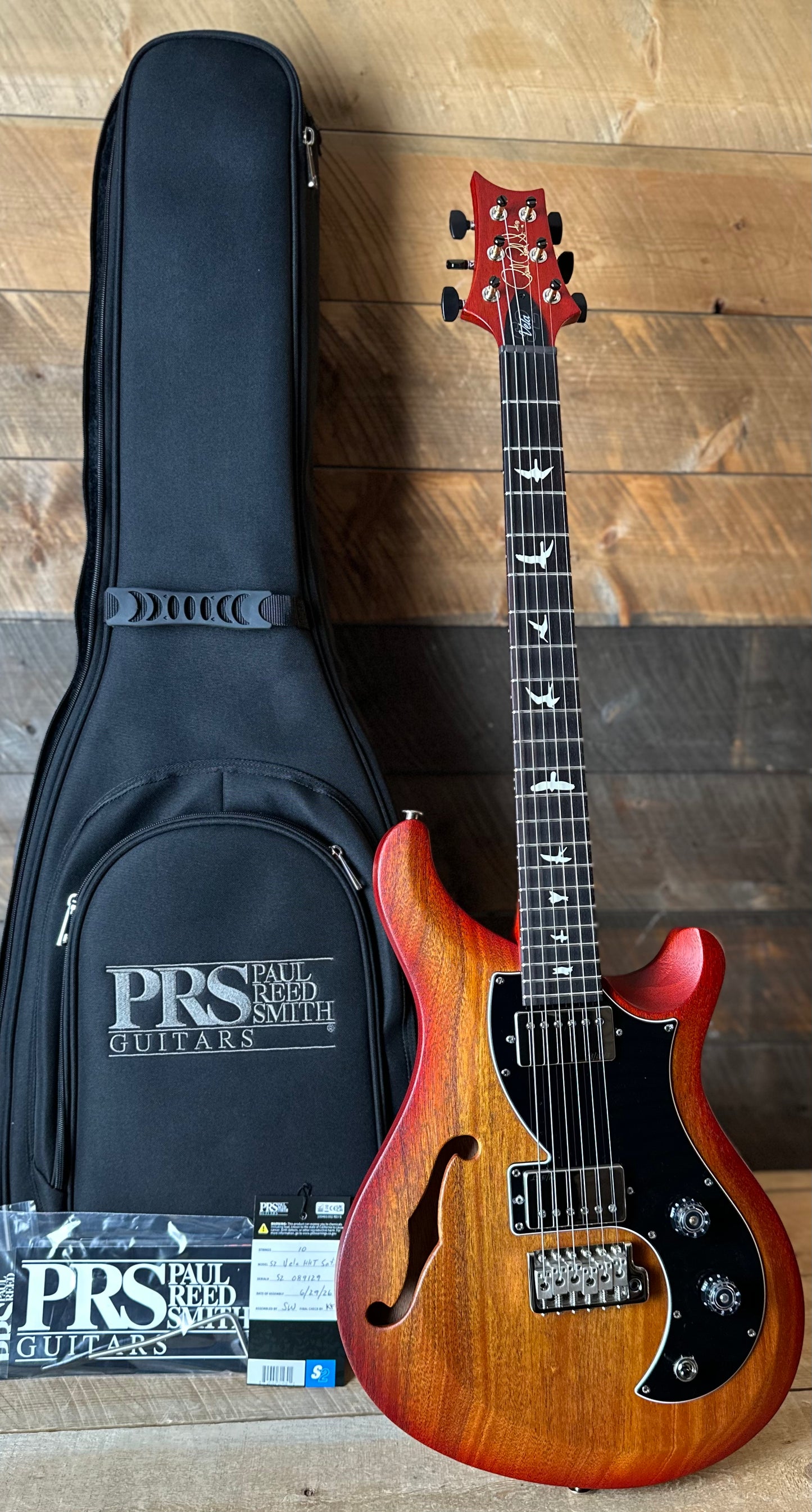 PRS S2 Vela Semi-Hollow HHT Quimper Edition – McCarty Sunburst Satin Nitro USA Electric Guitar S2089129